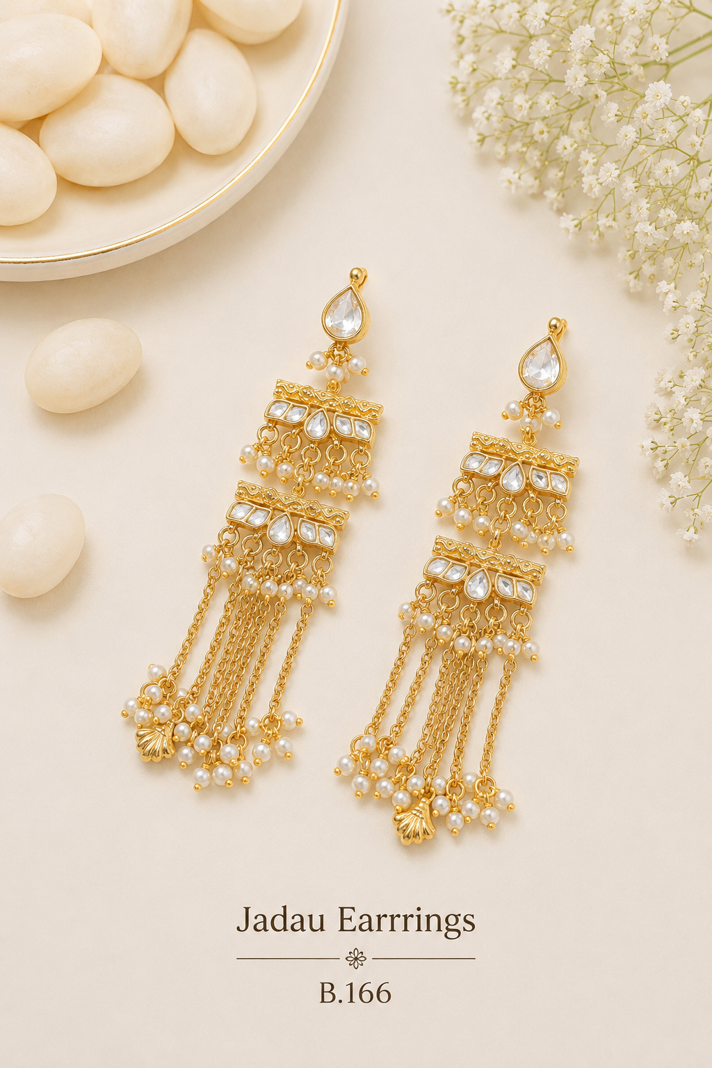 Pachi Kundan/ Jadau Earrings (Kashmiri)