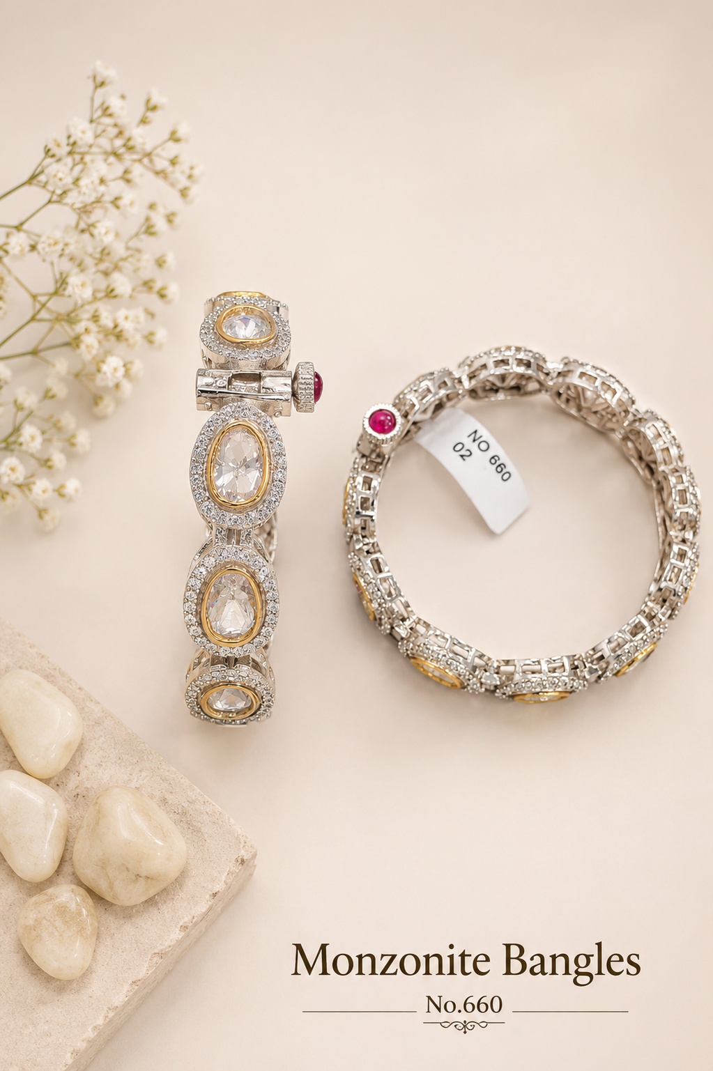 Monzonite Kundan Bangles