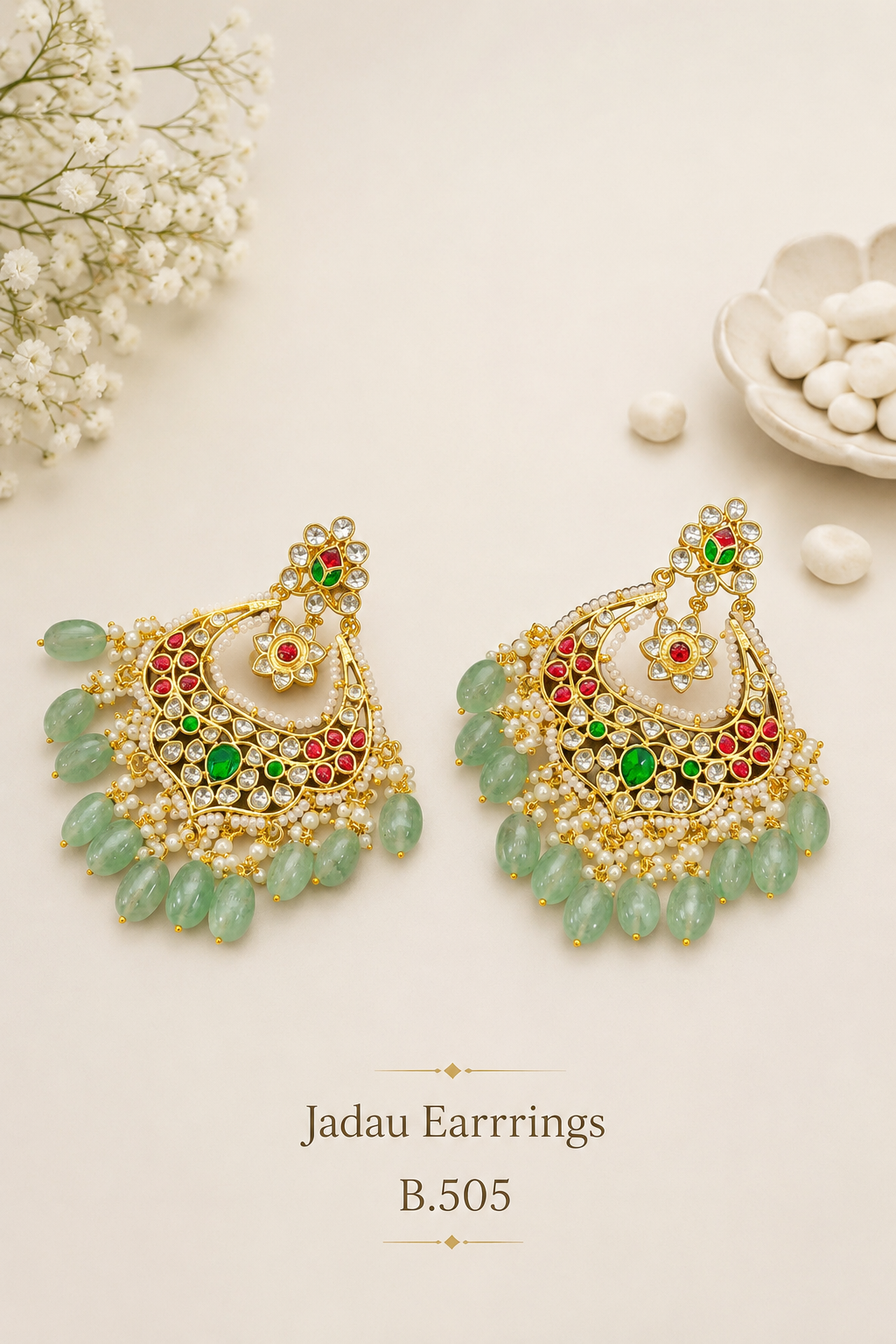 Pachi Kundan/ Jadau Earrings