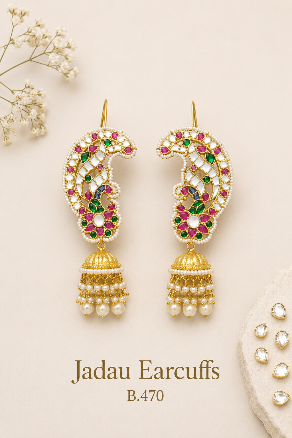 Pachi Kundan/ Jadau Earrings (Earcuffs)