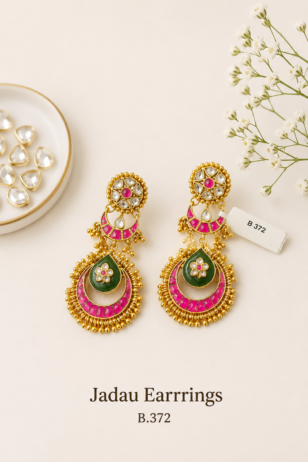 Pachi Kundan/ Jadau Earrings
