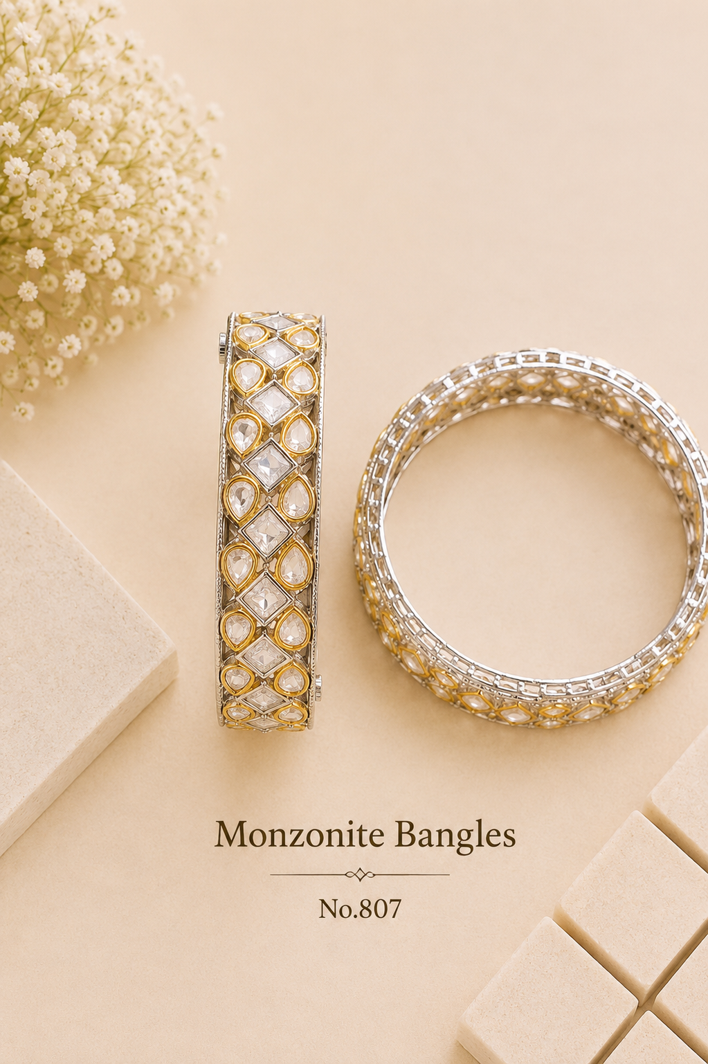 Monzonite Kundan Bangles