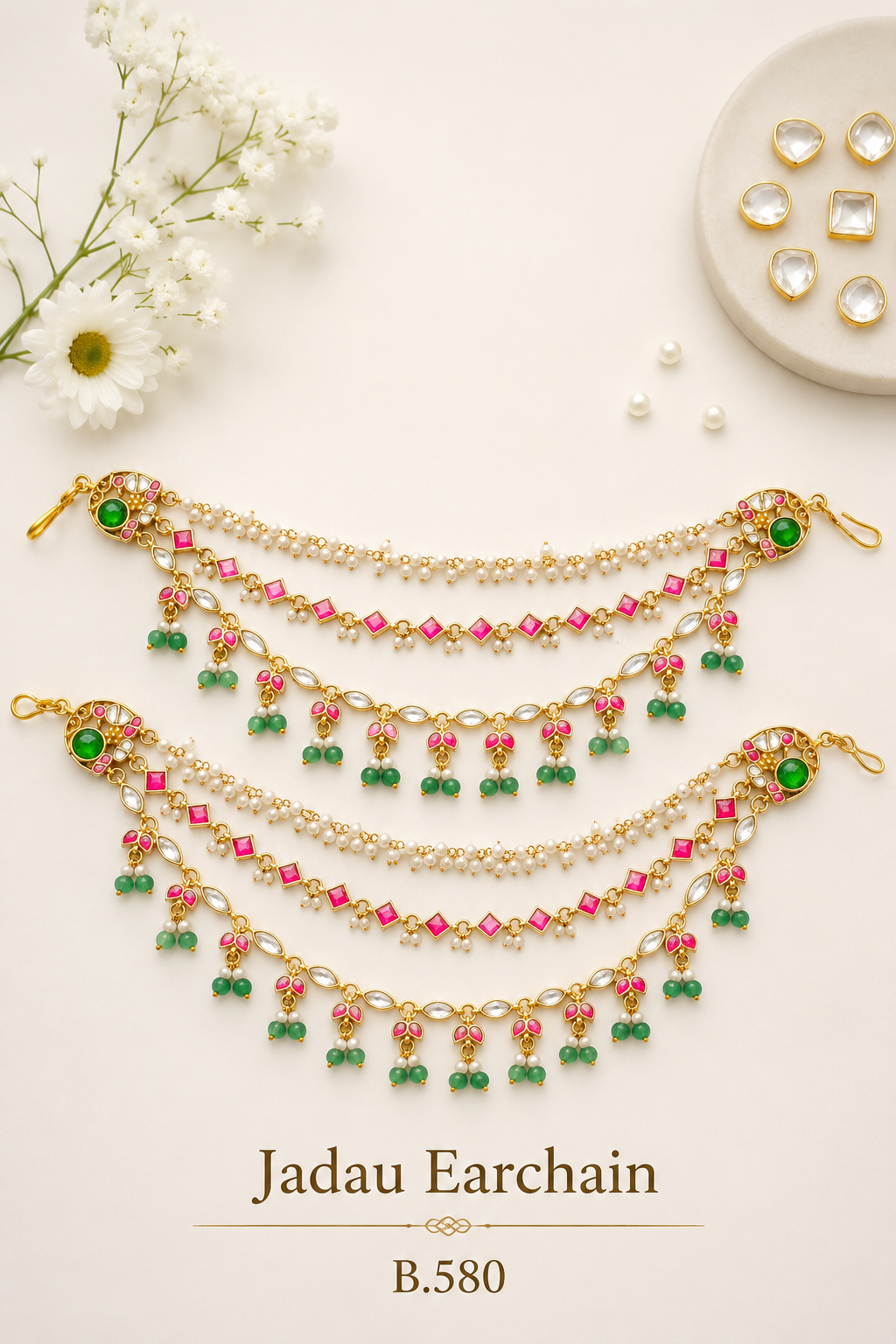 Pachi-Kundan/Jadau Earchain