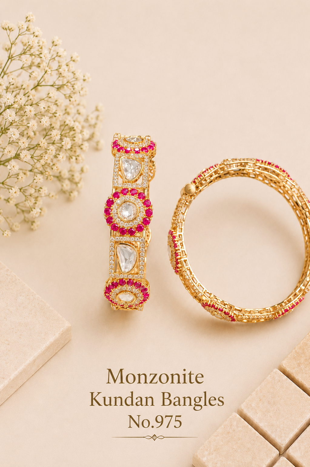 Monzonite Kundan Bangles