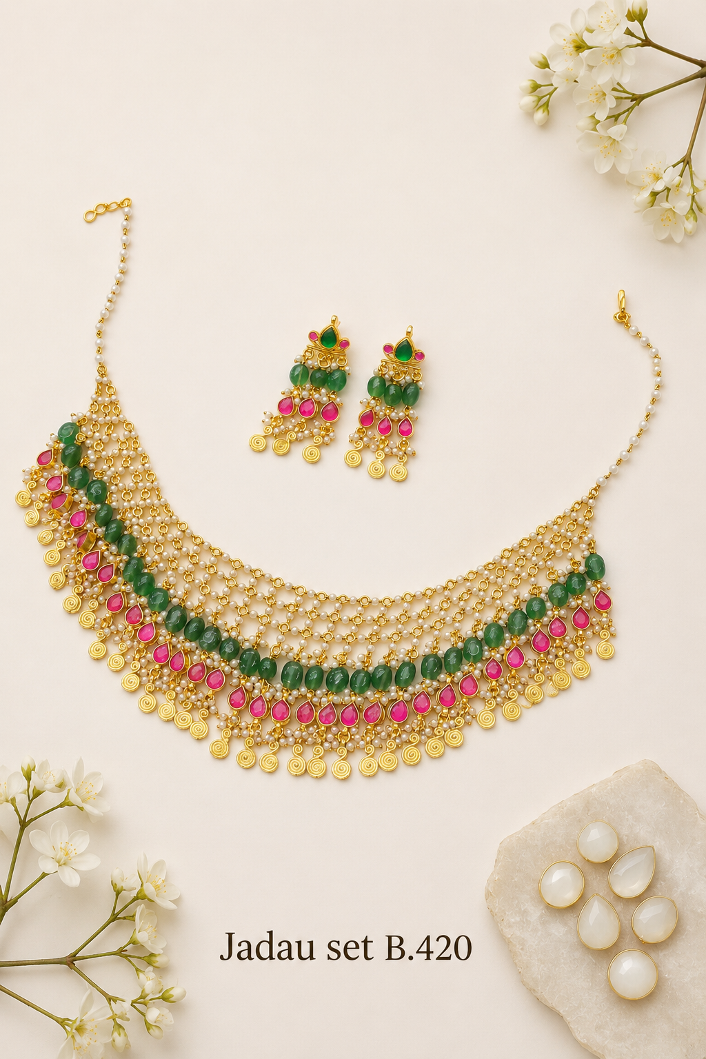 Pachi Kundan/ Jadau Necklace set