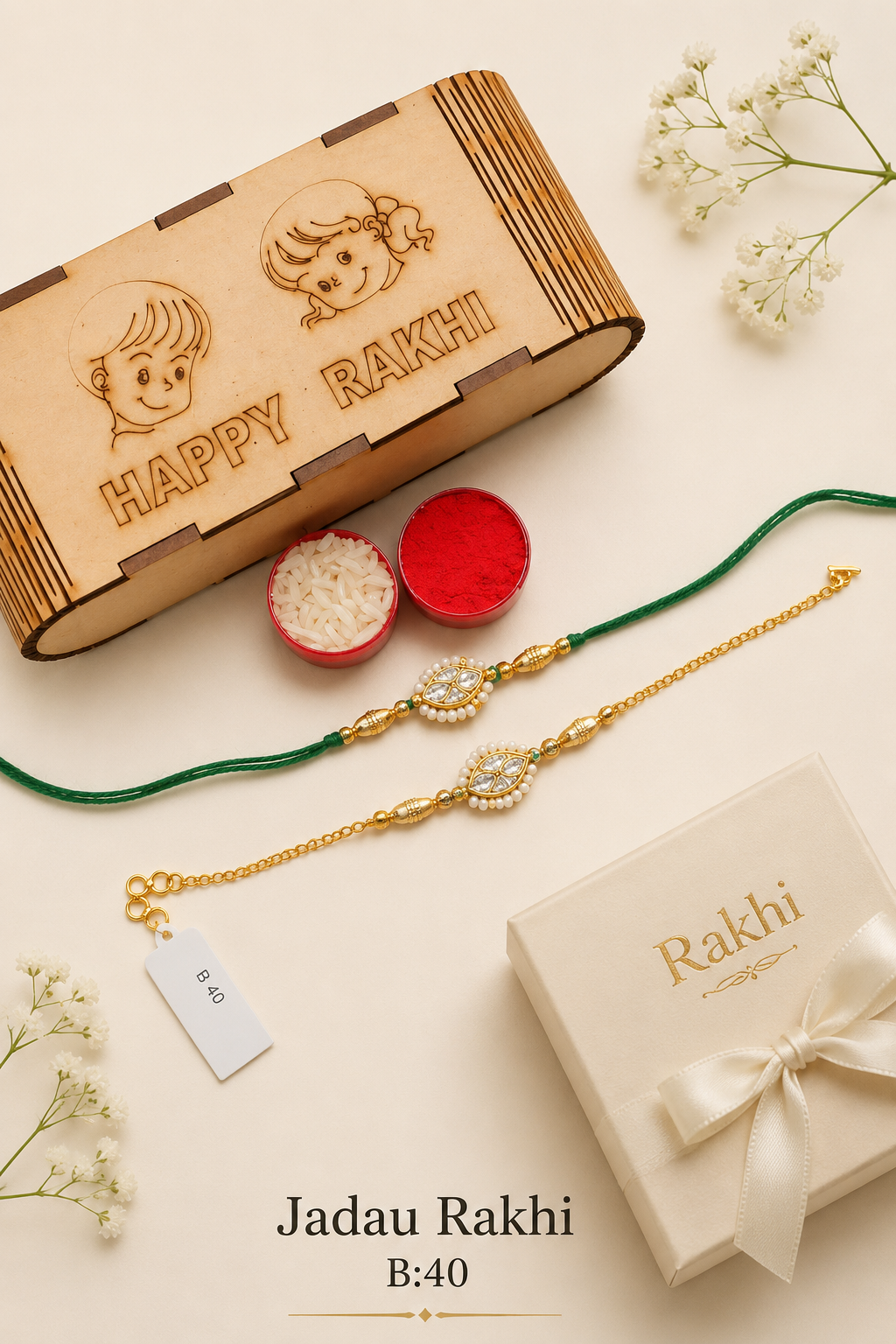 Pachi/Jadau Kundan Rakhi