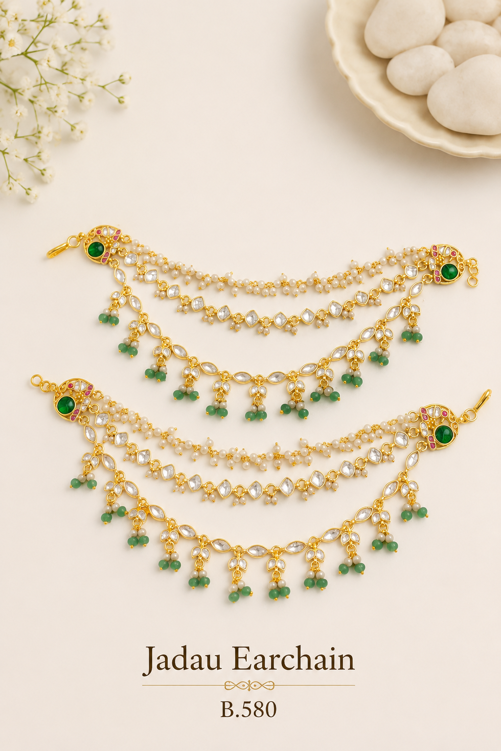 Pachi-Kundan/Jadau Earchain