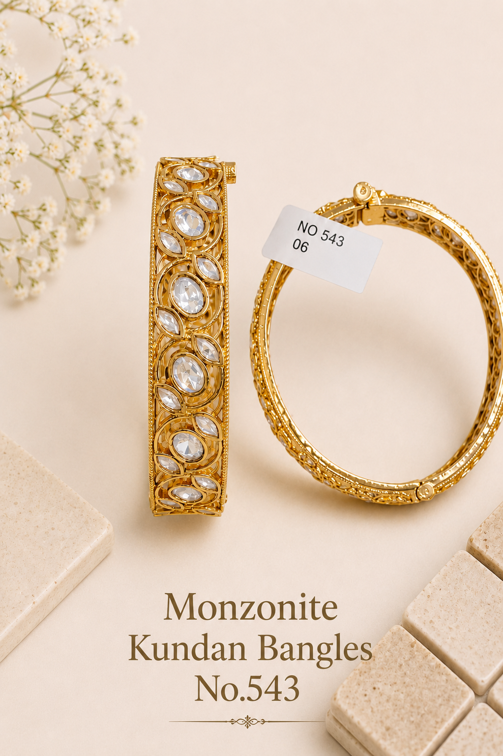 Monzonite Kundan Bangles