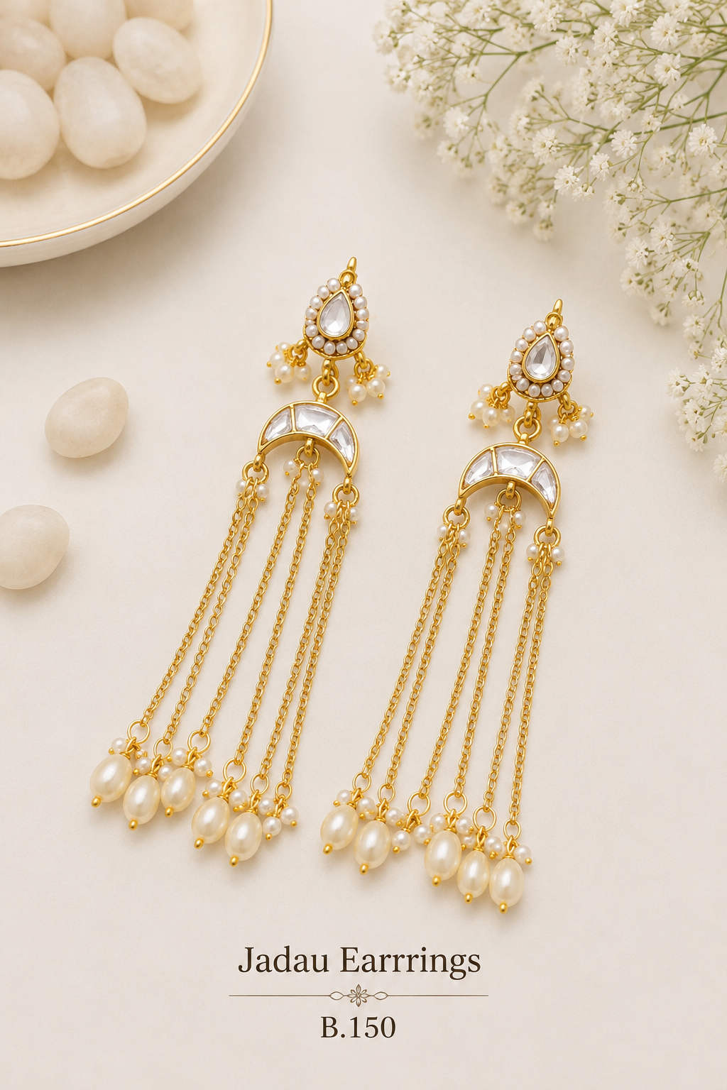 Pachi Kundan/ Jadau Earrings (Kashmiri)