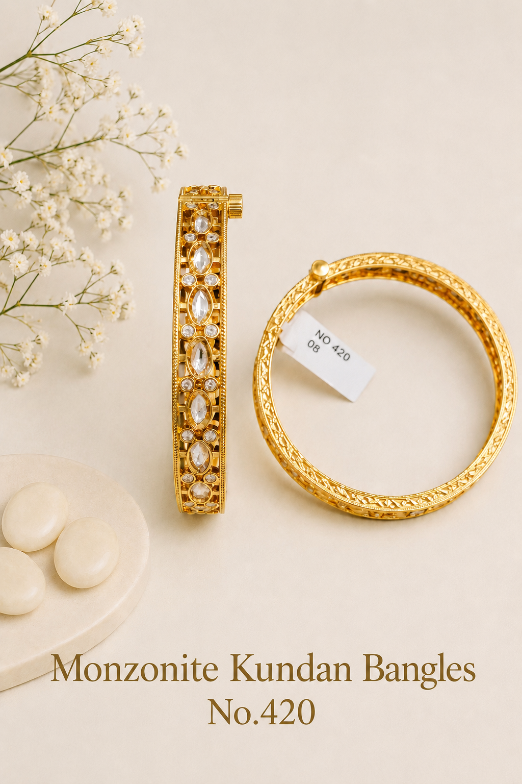Monzonite Kundan Bangles
