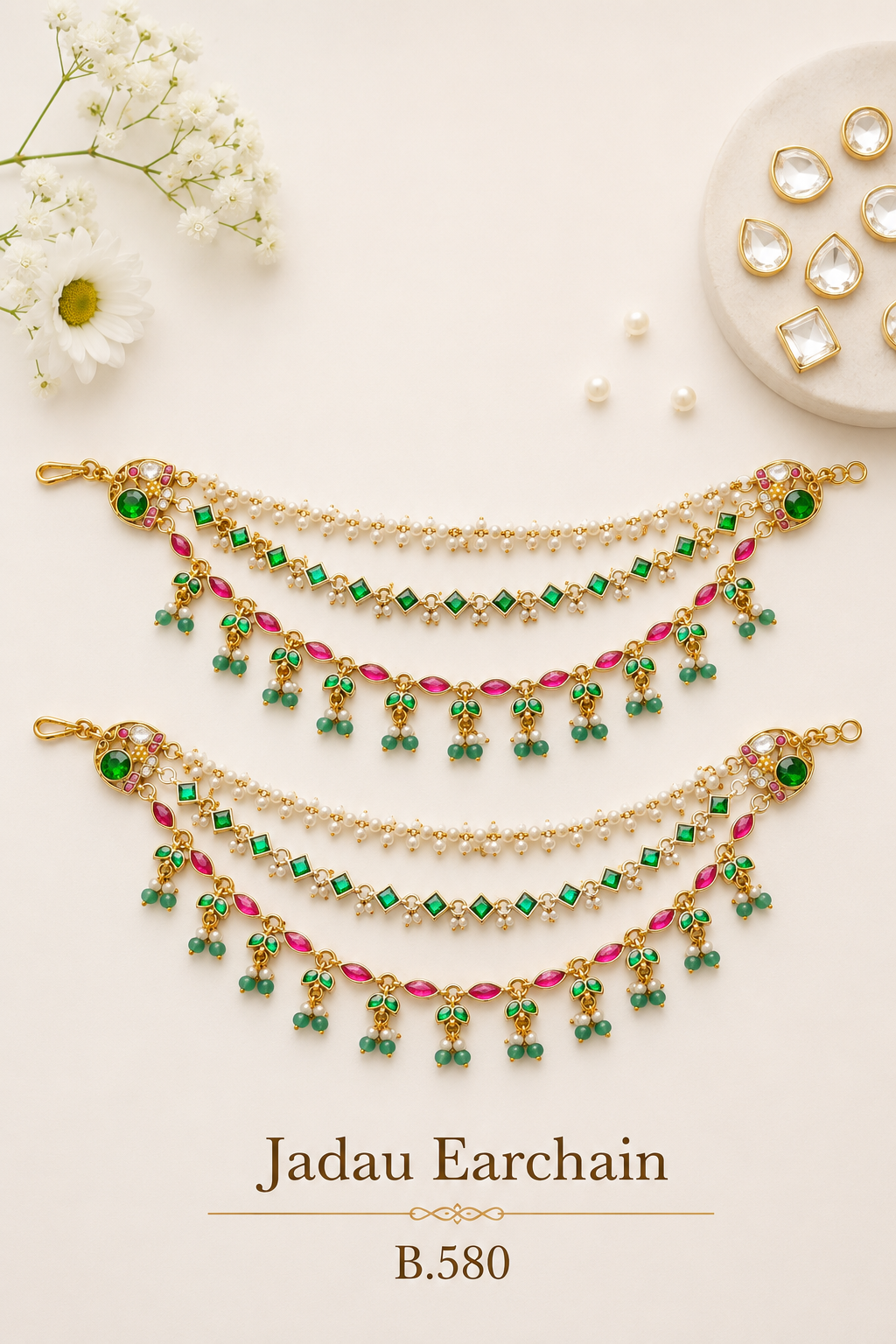Pachi-Kundan/Jadau Earchain
