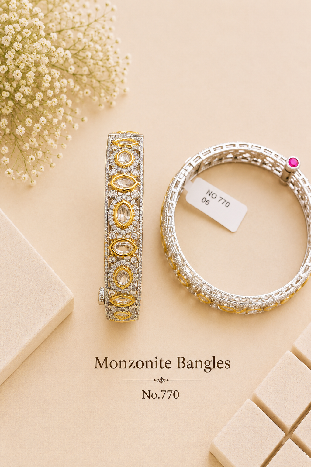 Monzonite Kundan Bangles