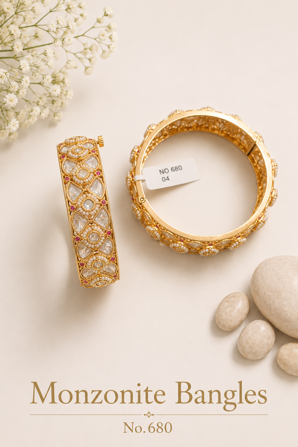 Monzonite Kundan Bangles