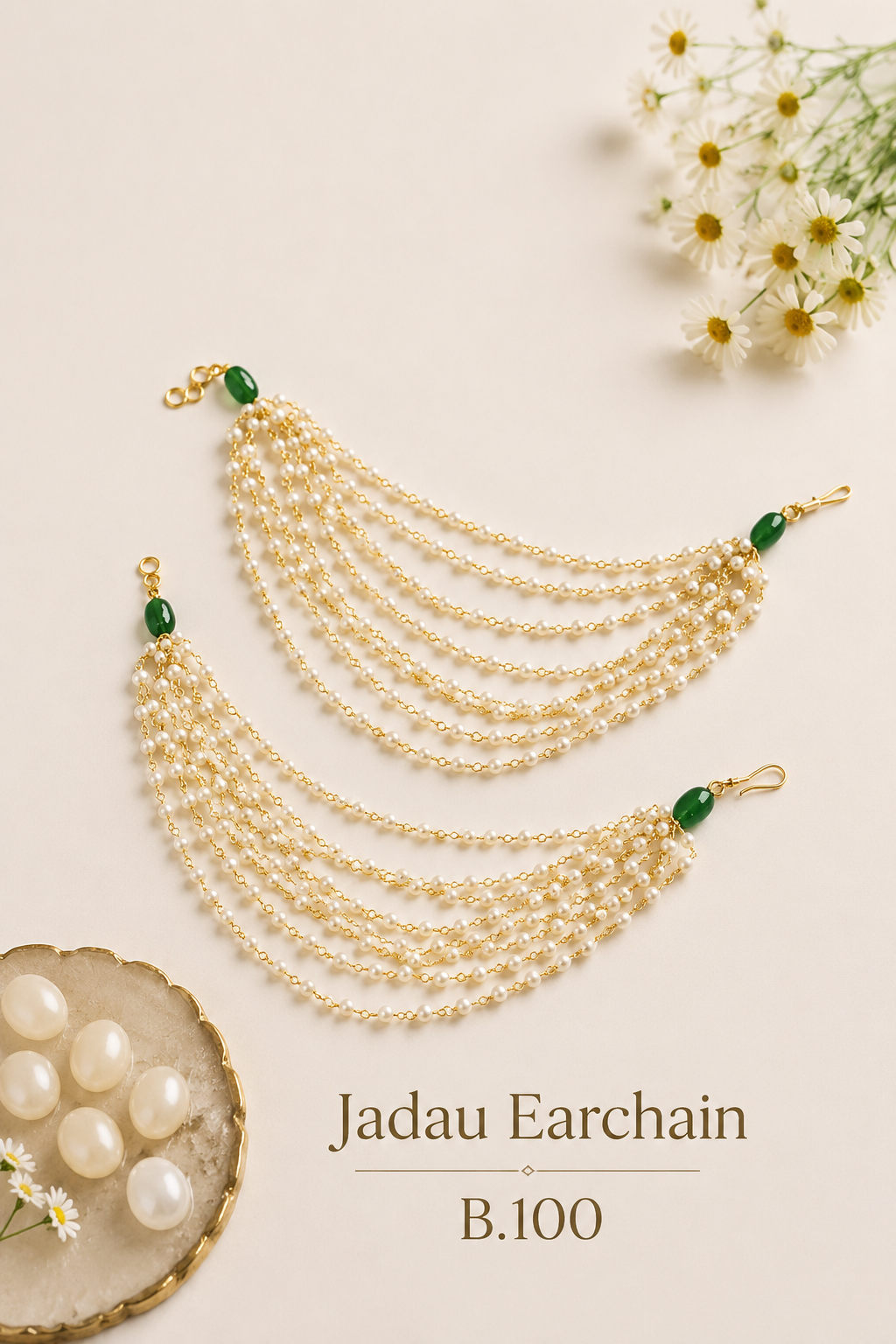 Pachi-Kundan/Jadau Earchain