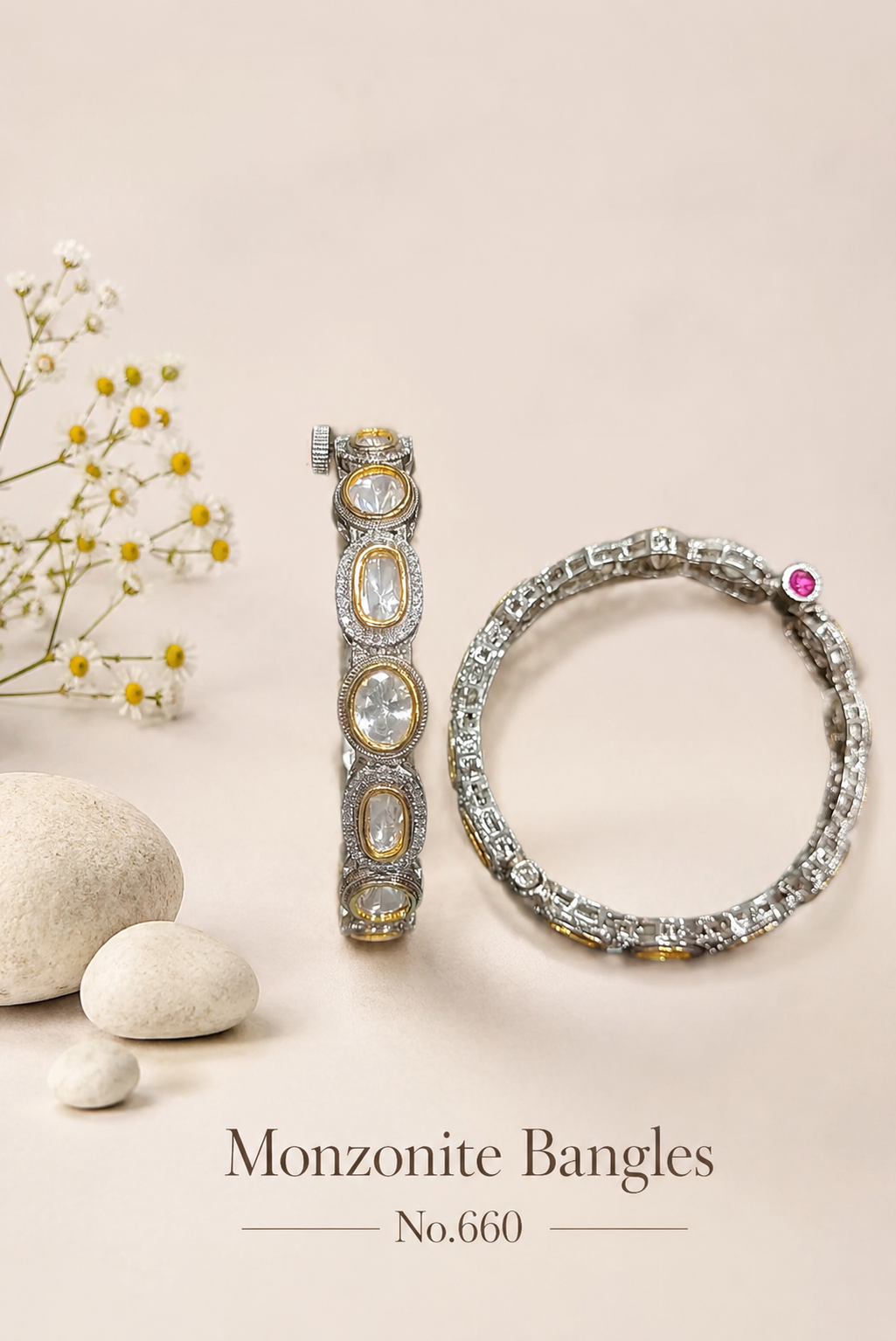 Monzonite Kundan Bangles