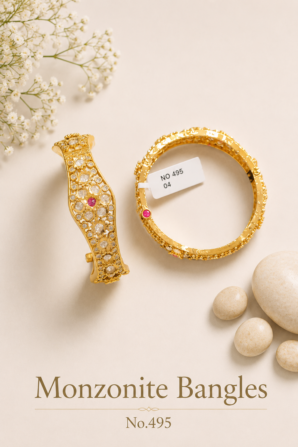 Monzonite Kundan Bangles