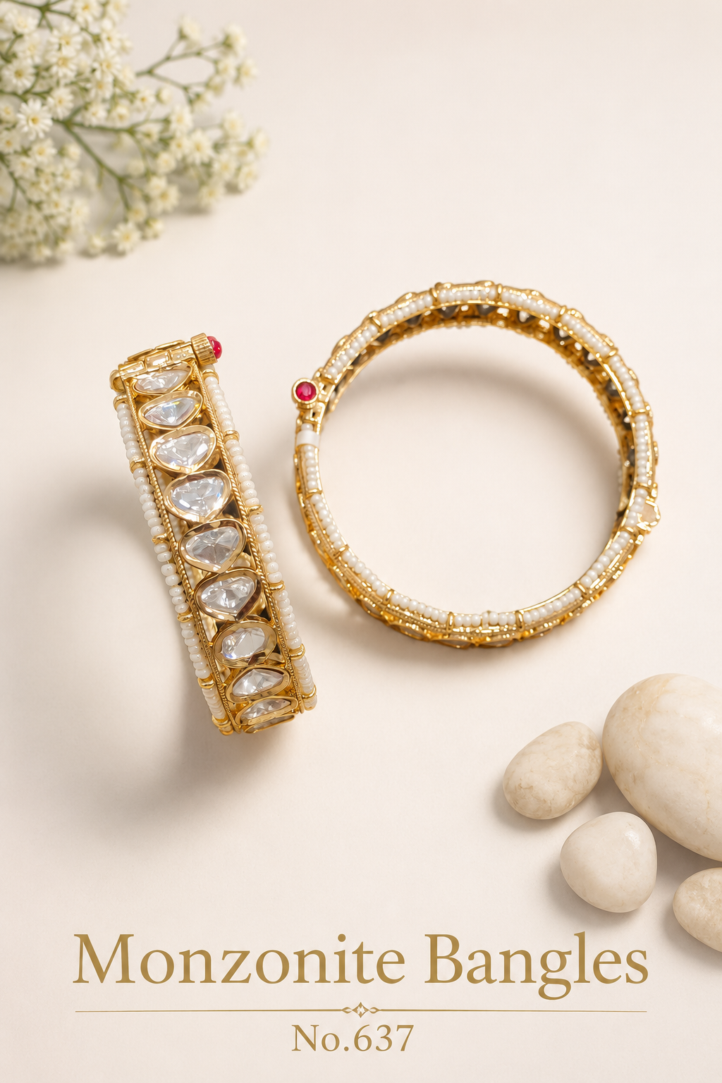 Monzonite Kundan Bangles