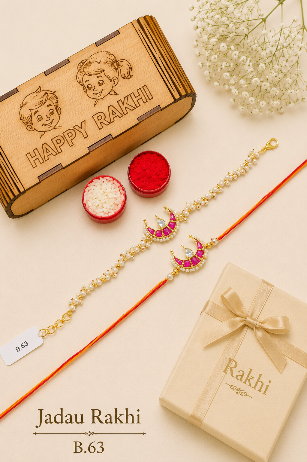Pachi/Jadau Kundan Rakhi