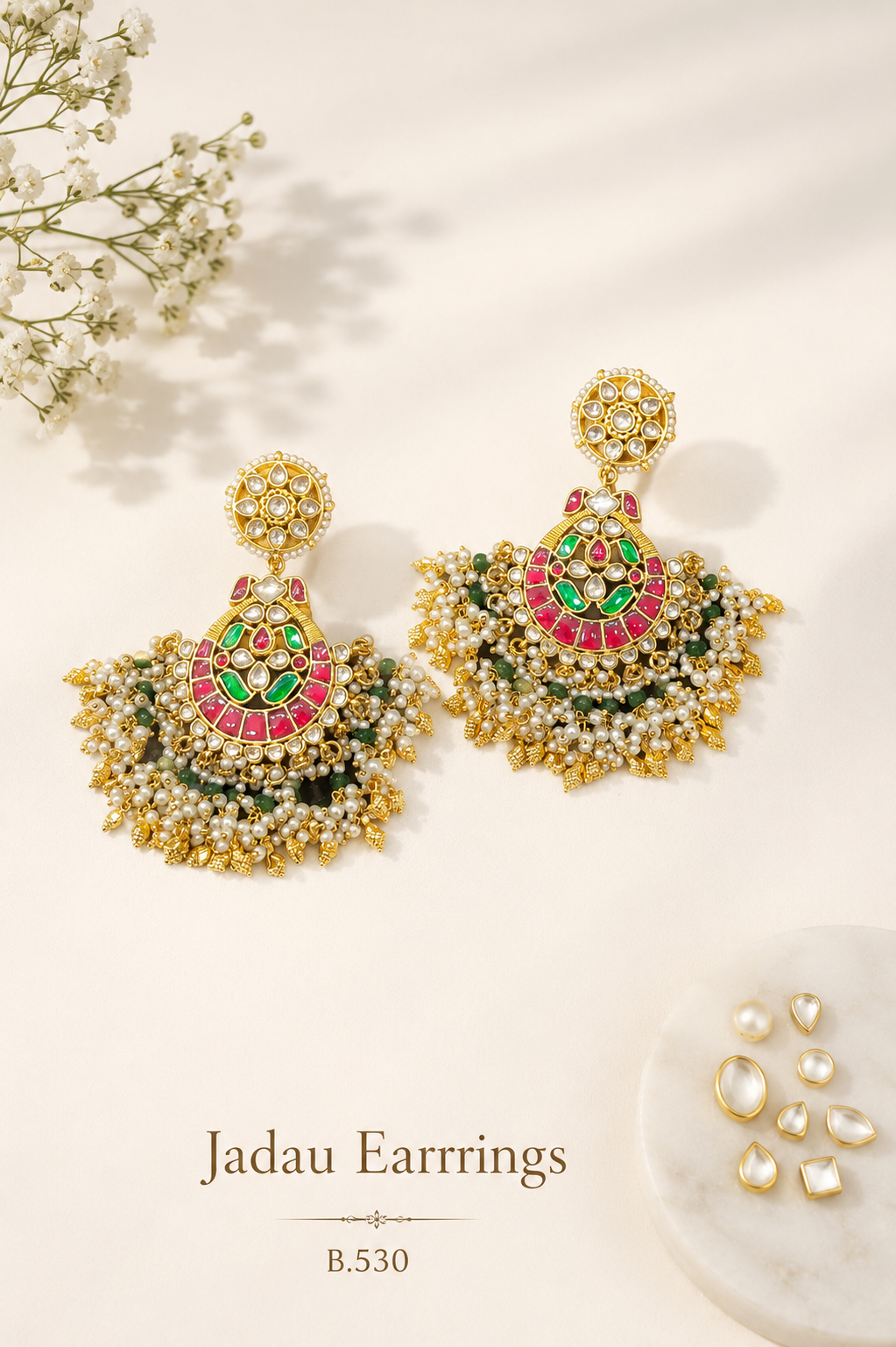 Pachi Kundan/ Jadau Earrings