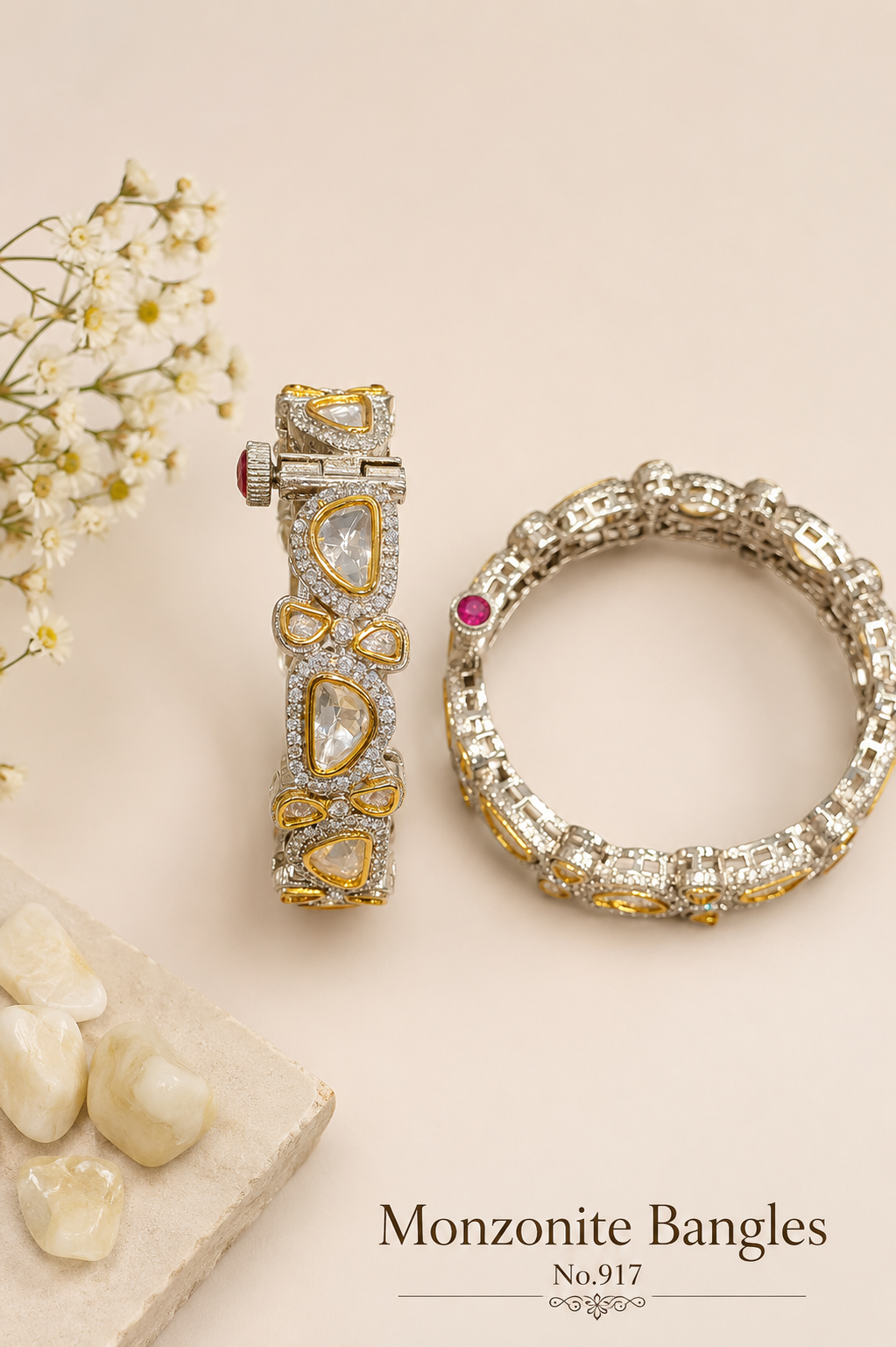 Monzonite Kundan Bangles