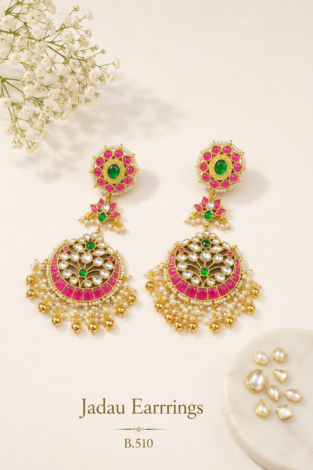 Pachi Kundan/ Jadau Earrings