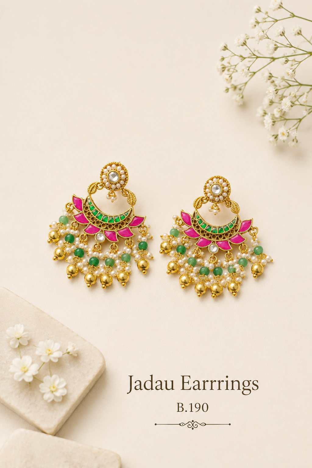Pachi Kundan/ Jadau Earrings