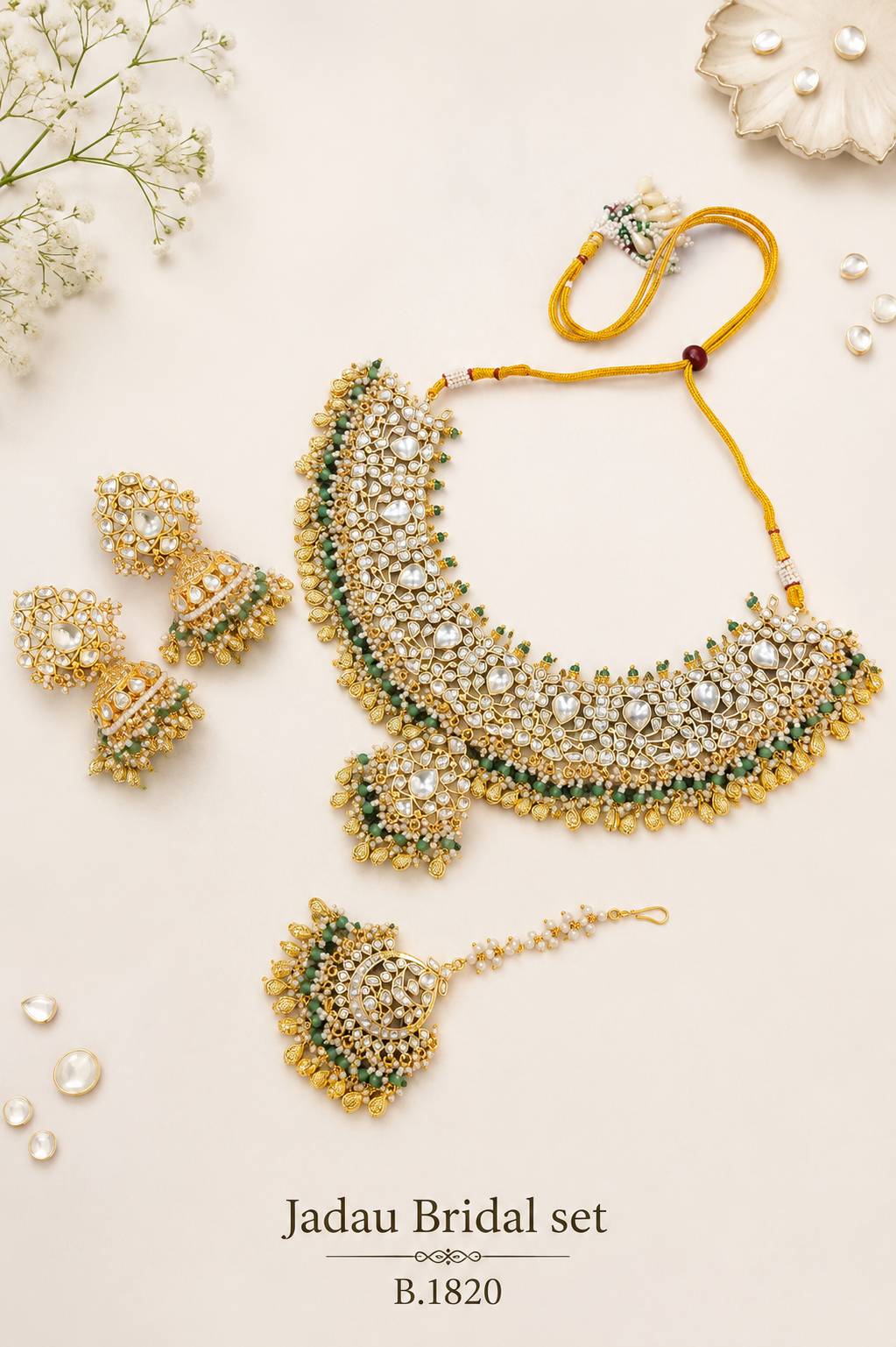 Pachi Kundan/ Jadau Bridal set
