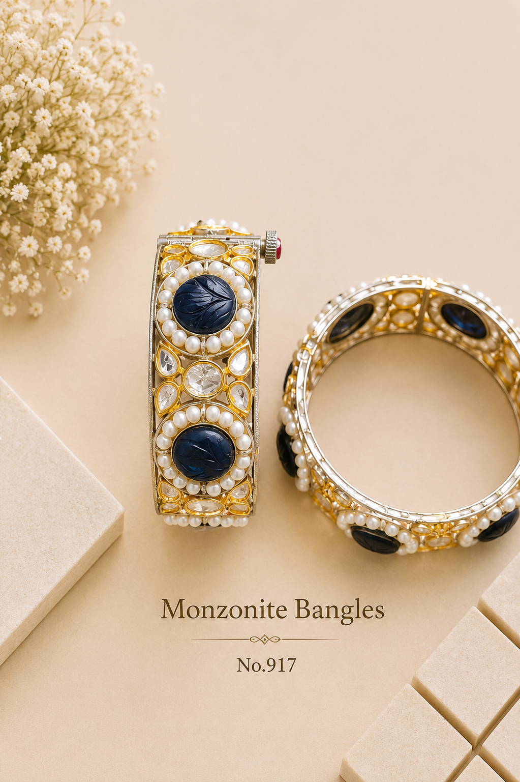 Monzonite Kundan Bangles