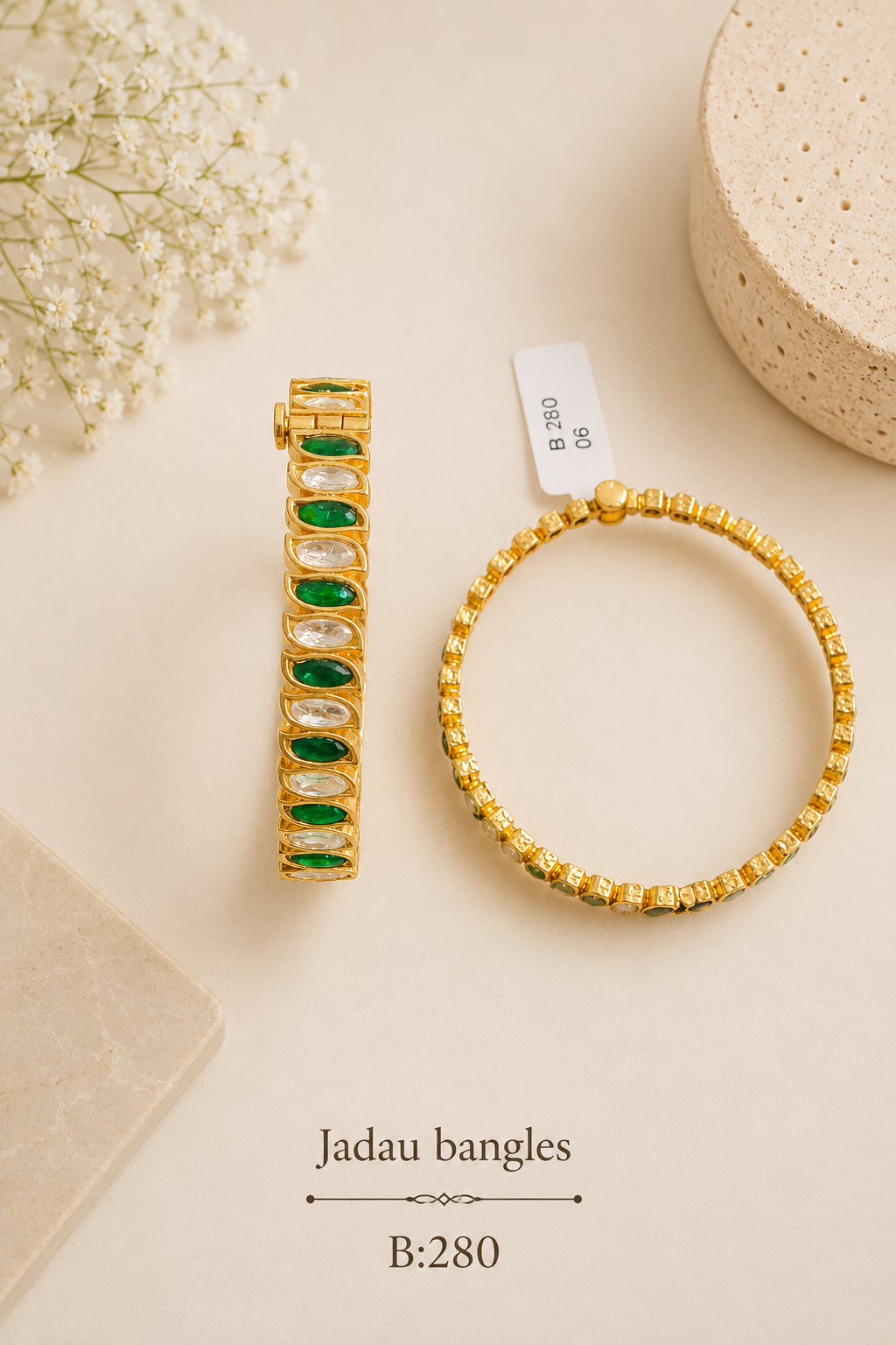 Pachi Kundan/Jadau Bangles