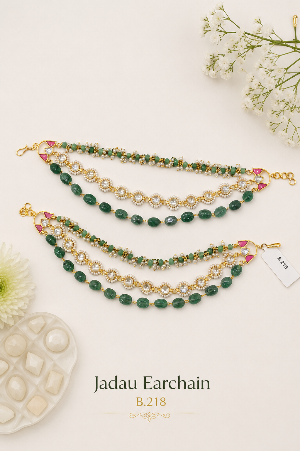 Pachi-Kundan/Jadau Earchain