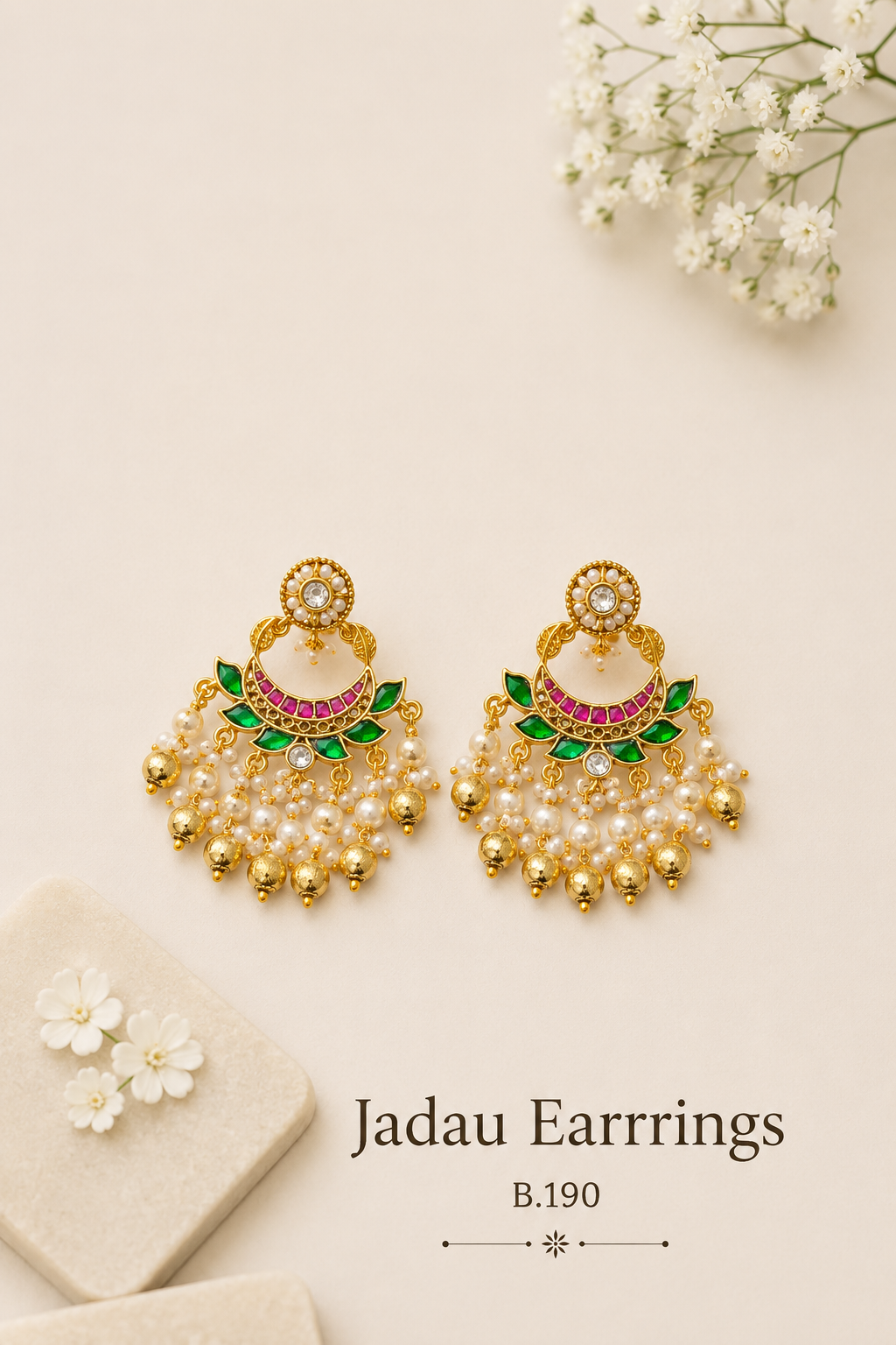 Pachi Kundan/ Jadau Earrings