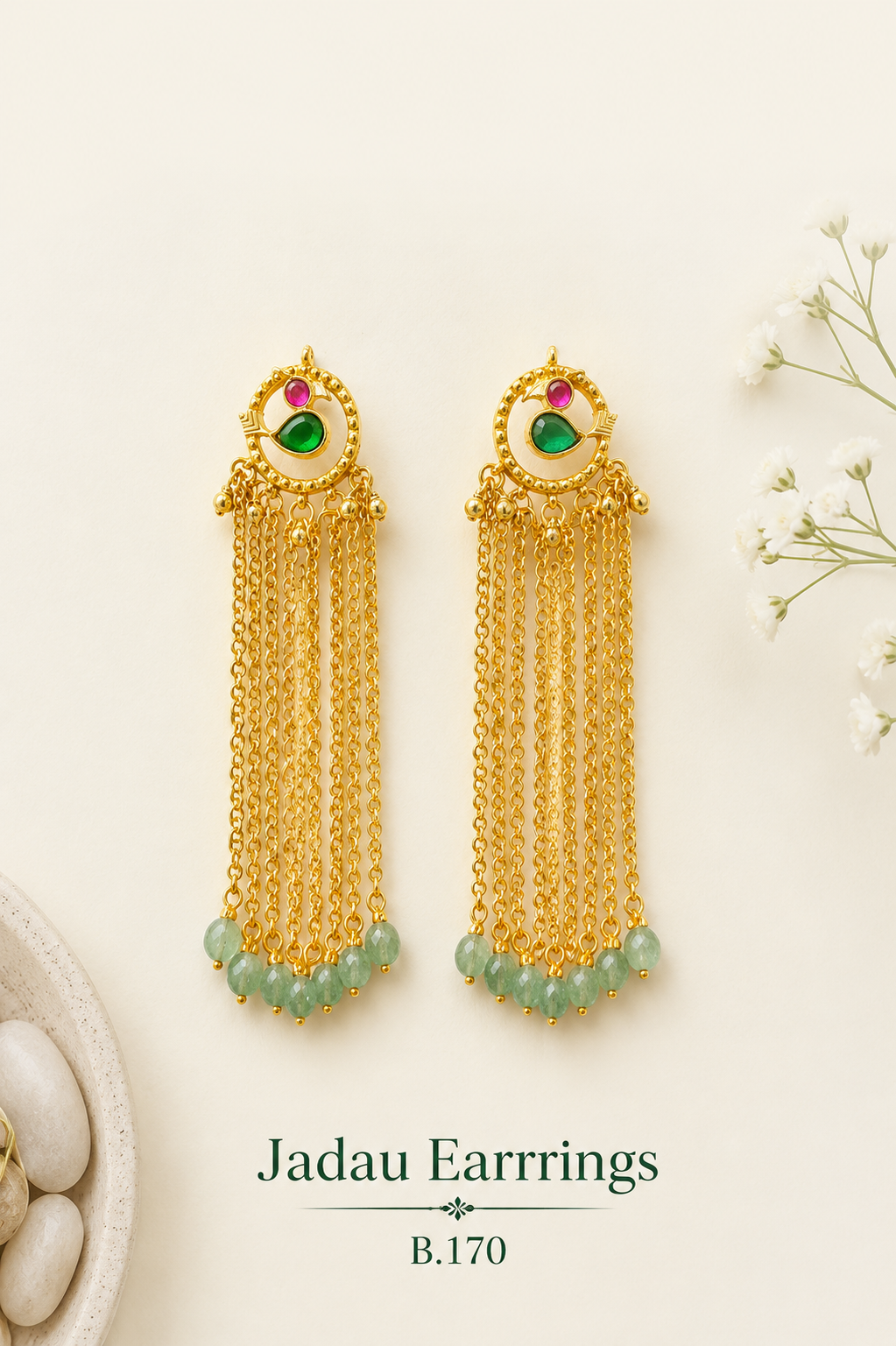 Pachi Kundan/ Jadau Earrings (Kashmiri)