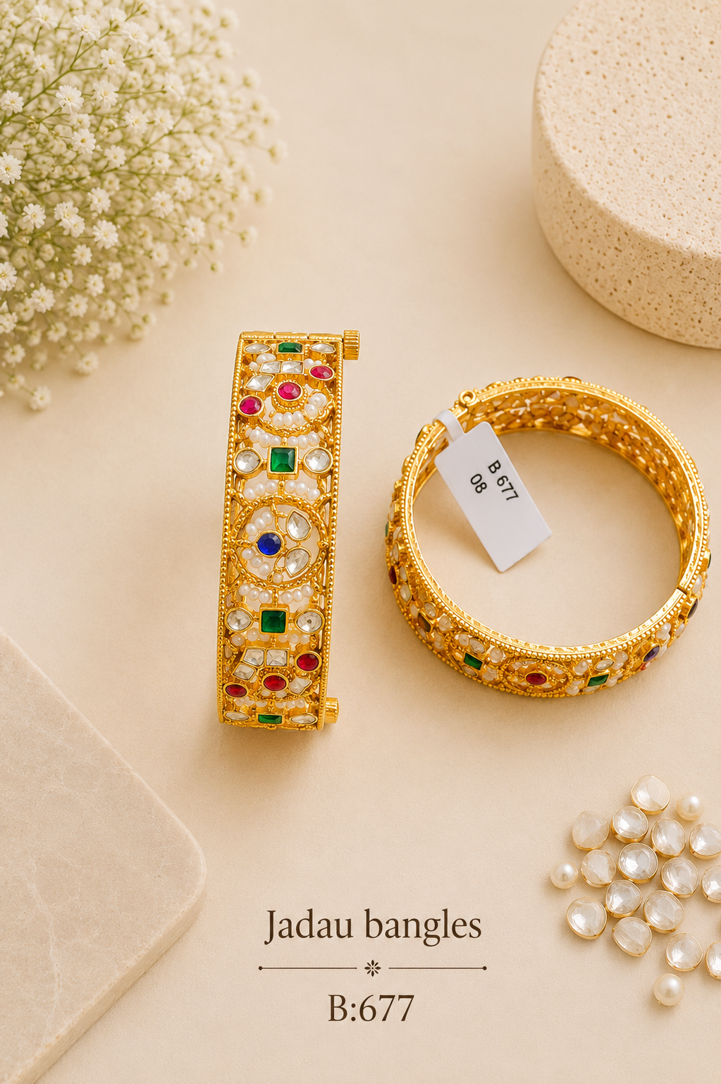 Pachi Kundan/Jadau Bangles
