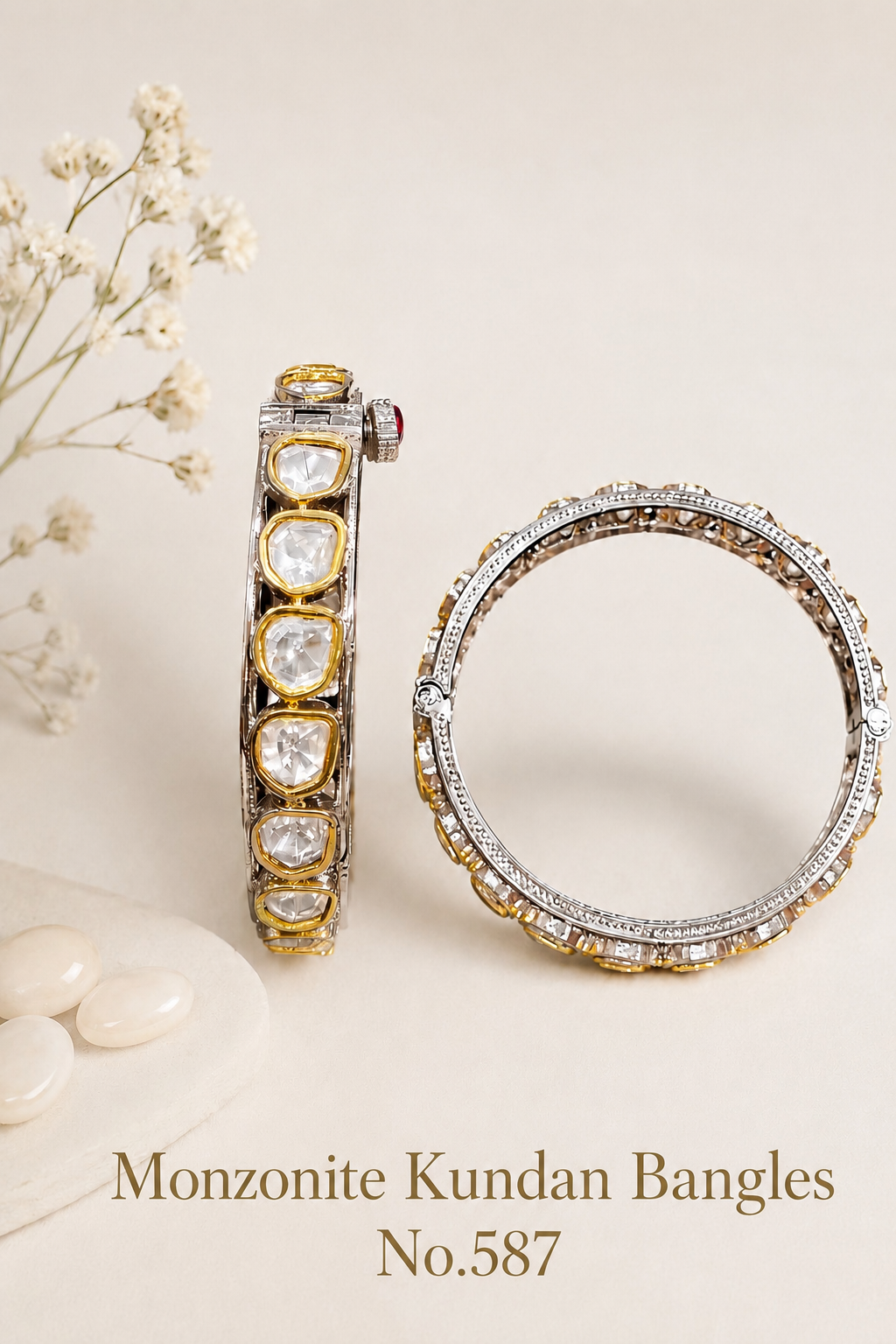 Monzonite Kundan Bangles