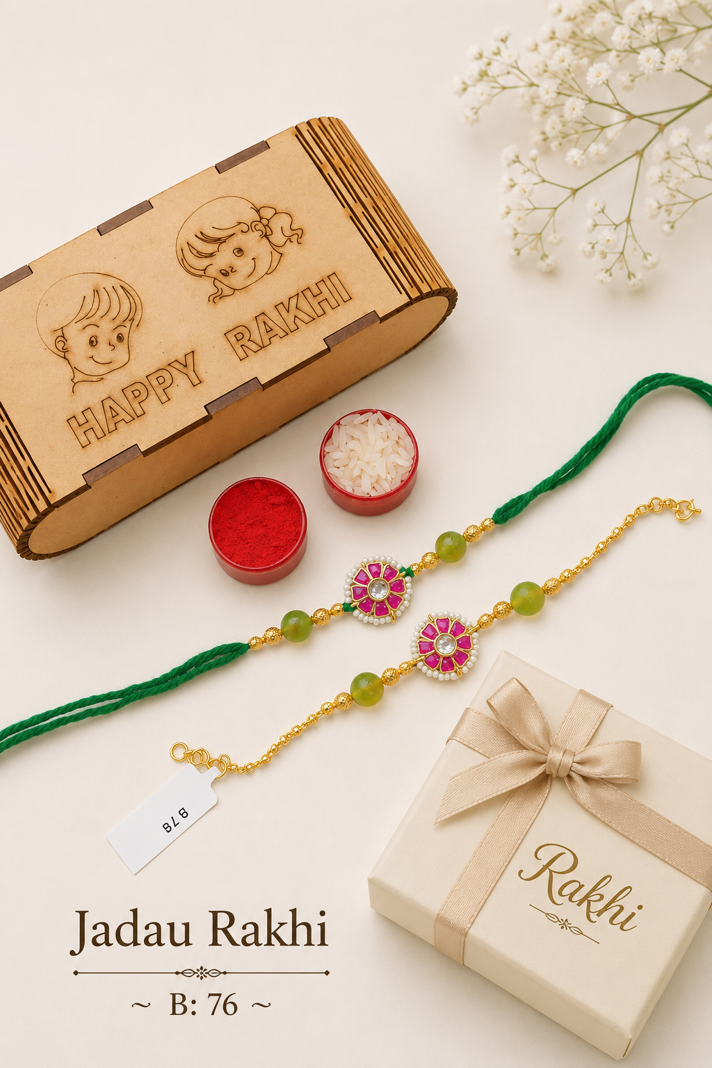 Pachi/Jadau Kundan Rakhi