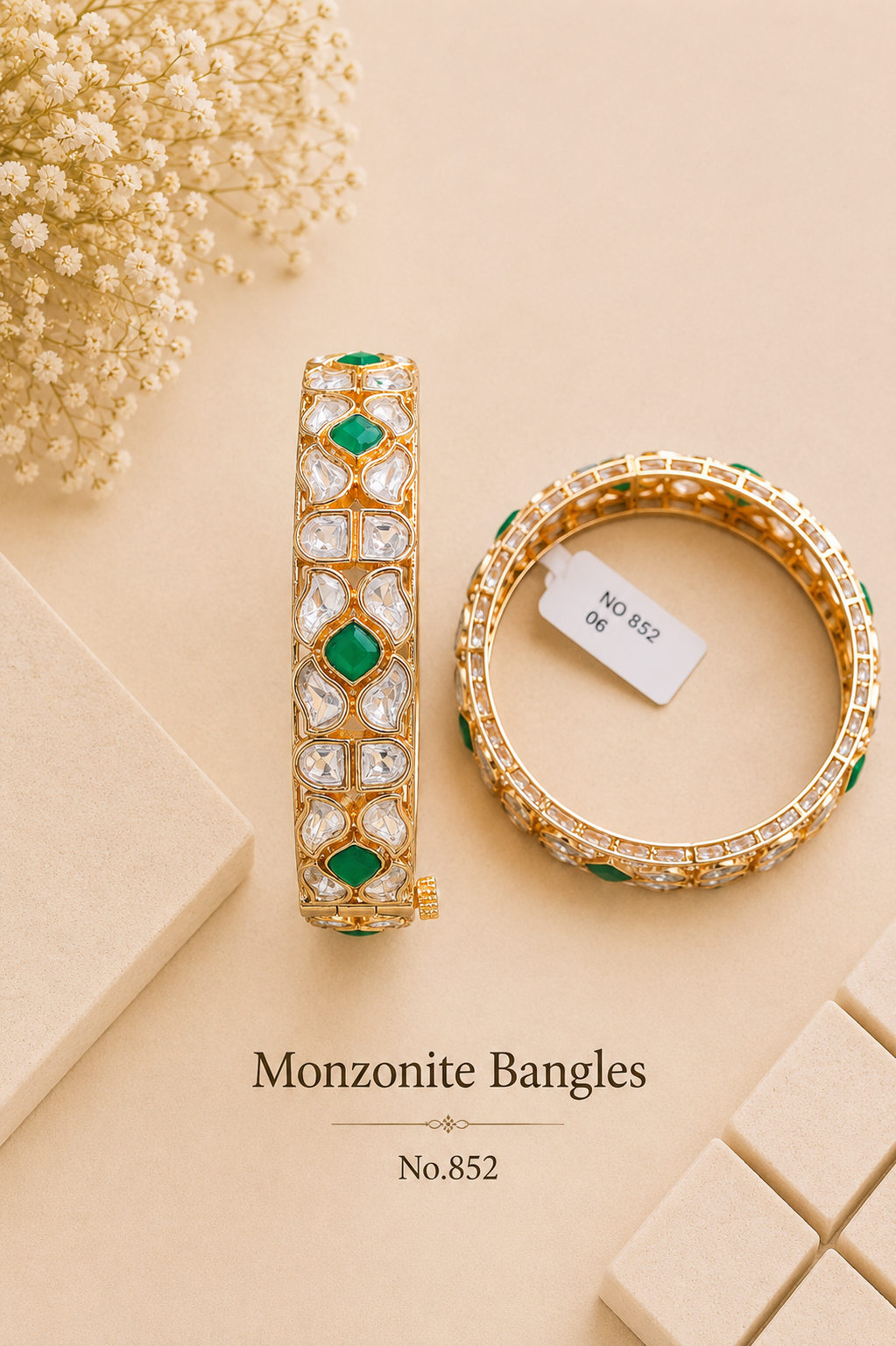 Monzonite Kundan Bangles
