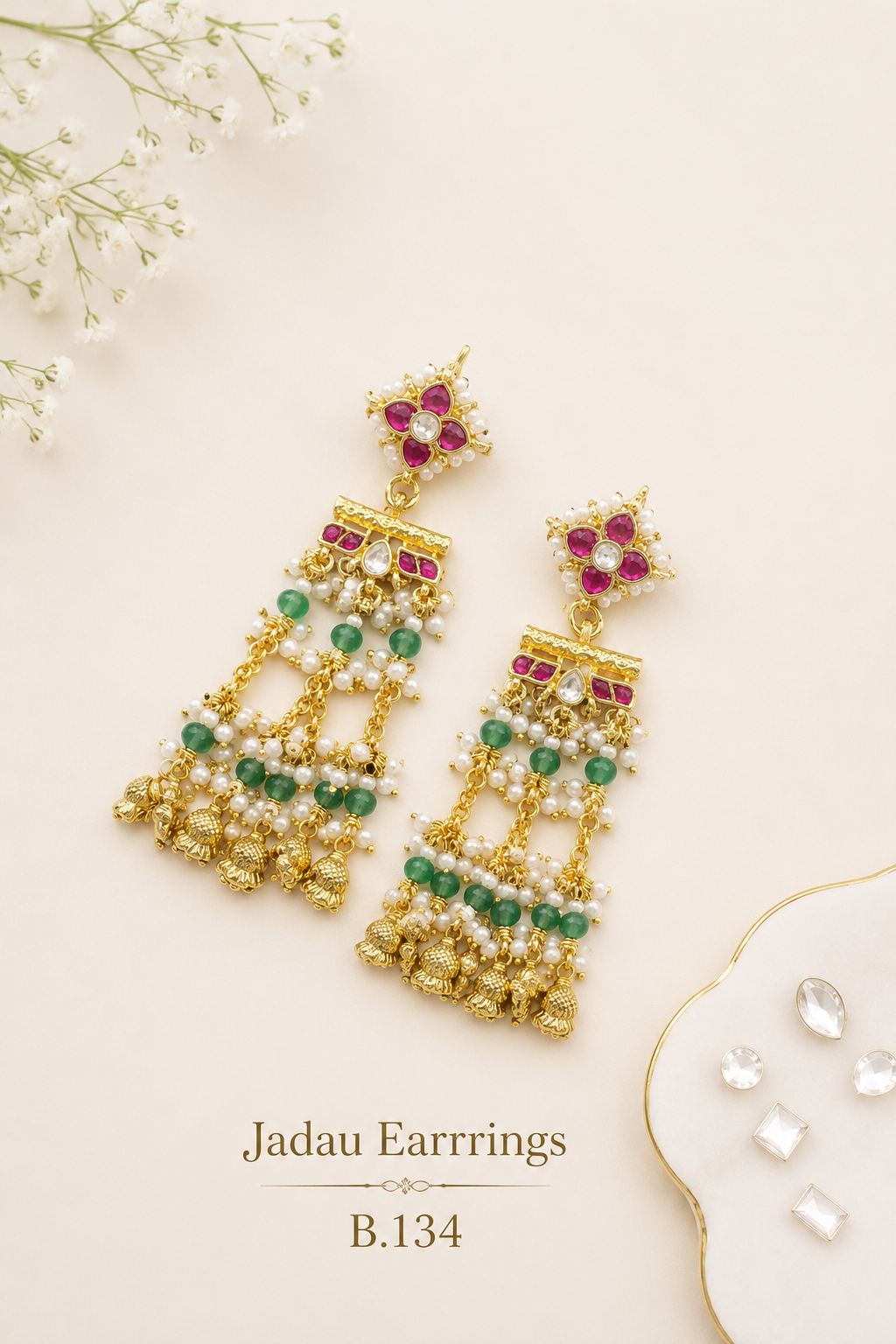 Pachi Kundan/ Jadau Earrings