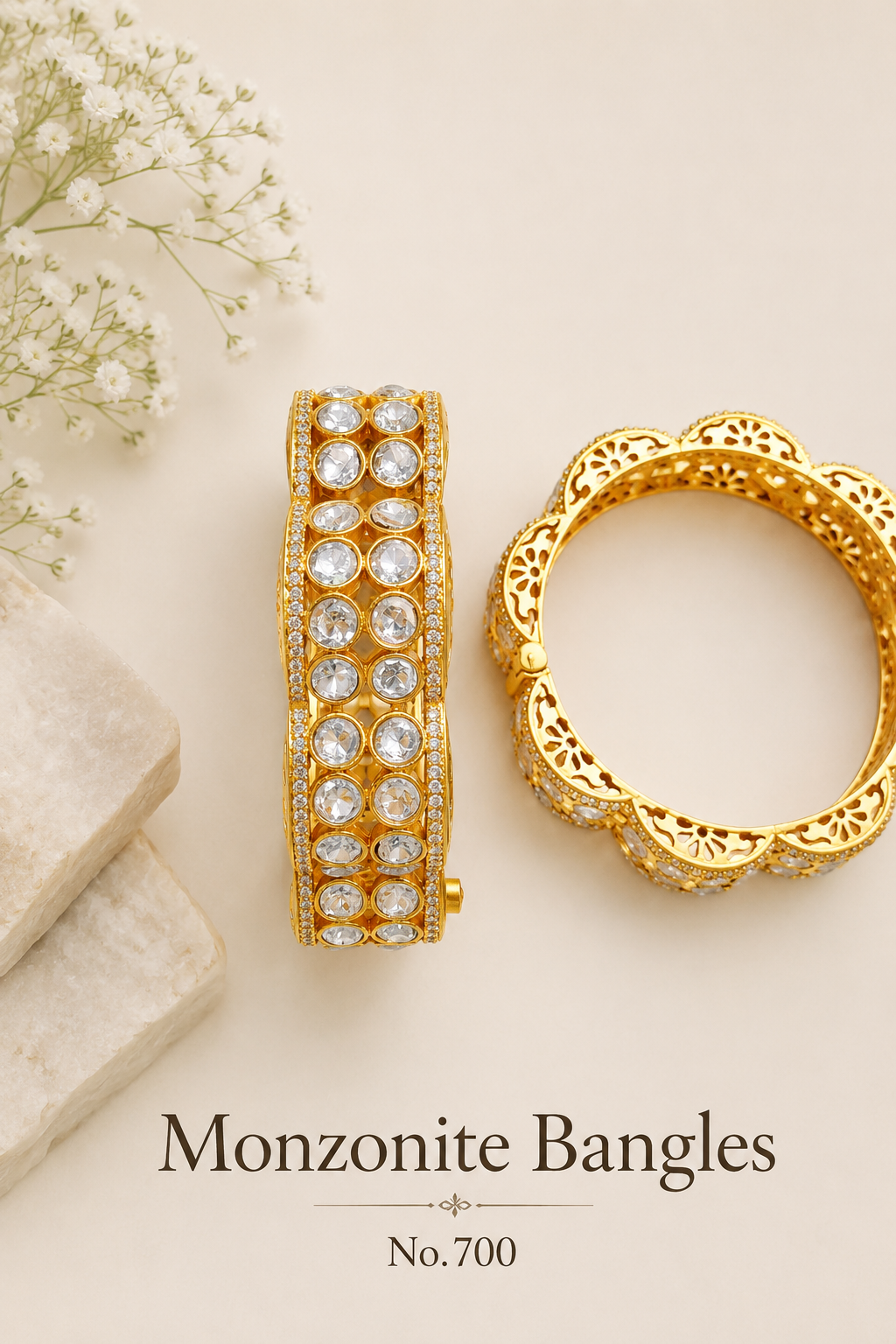 Monzonite Kundan Bangles