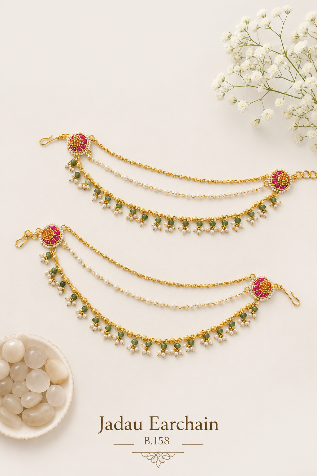 Pachi-Kundan/Jadau Earchain