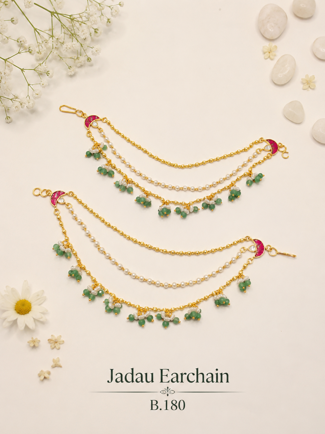 Pachi-Kundan/Jadau Earchain