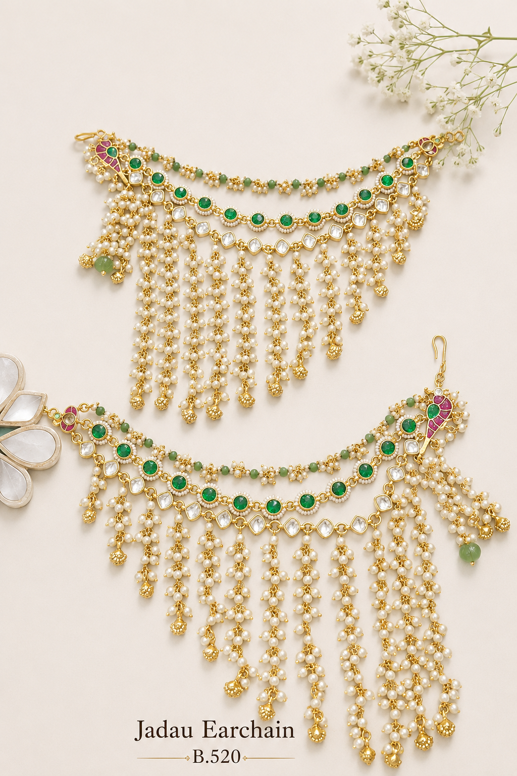 Pachi-Kundan/Jadau Earchain