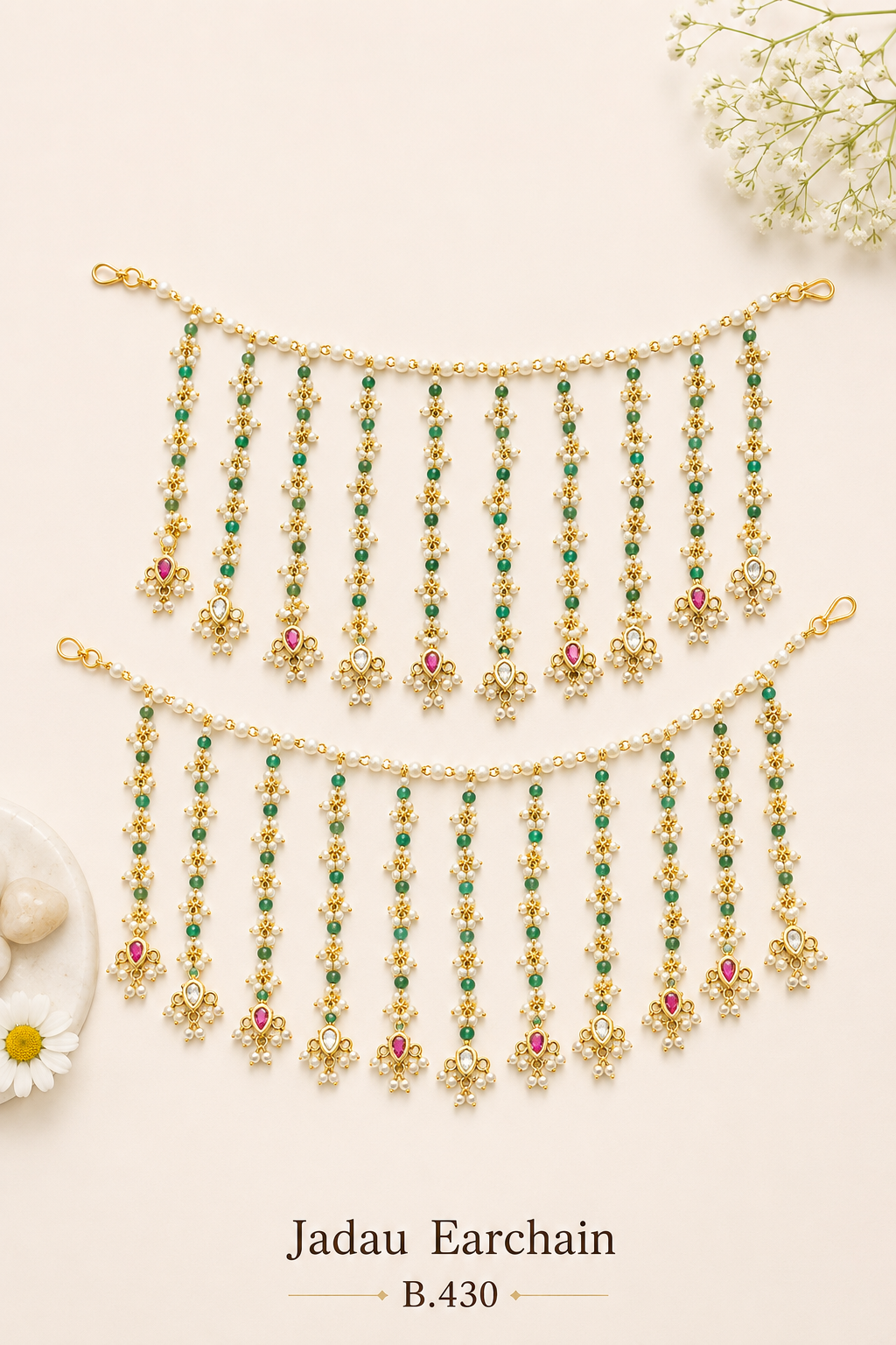 Pachi-Kundan/Jadau Earchain