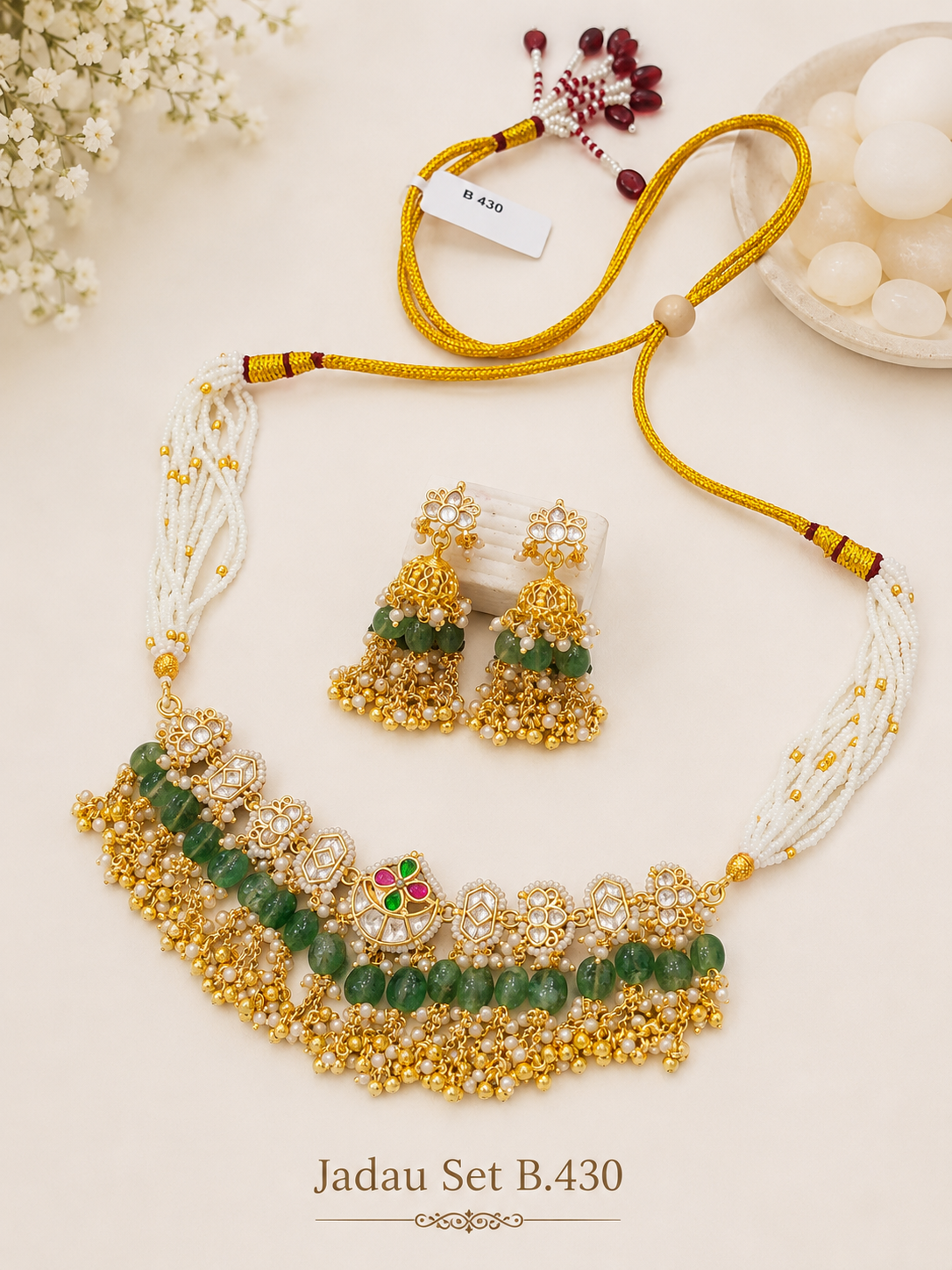 Pachi Kundan/ Jadau Necklace Set