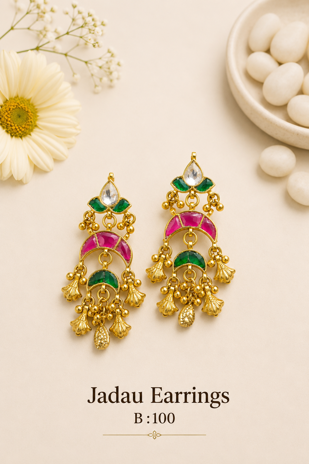 Pachi Kundan/ Jadau Earrings