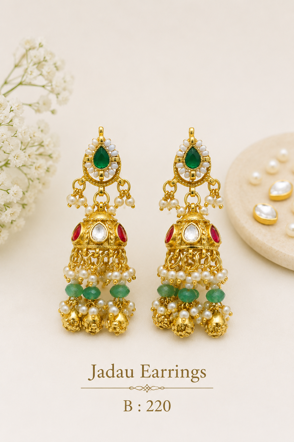 Pachi Kundan/ Jadau Earrings [JUMKHA]