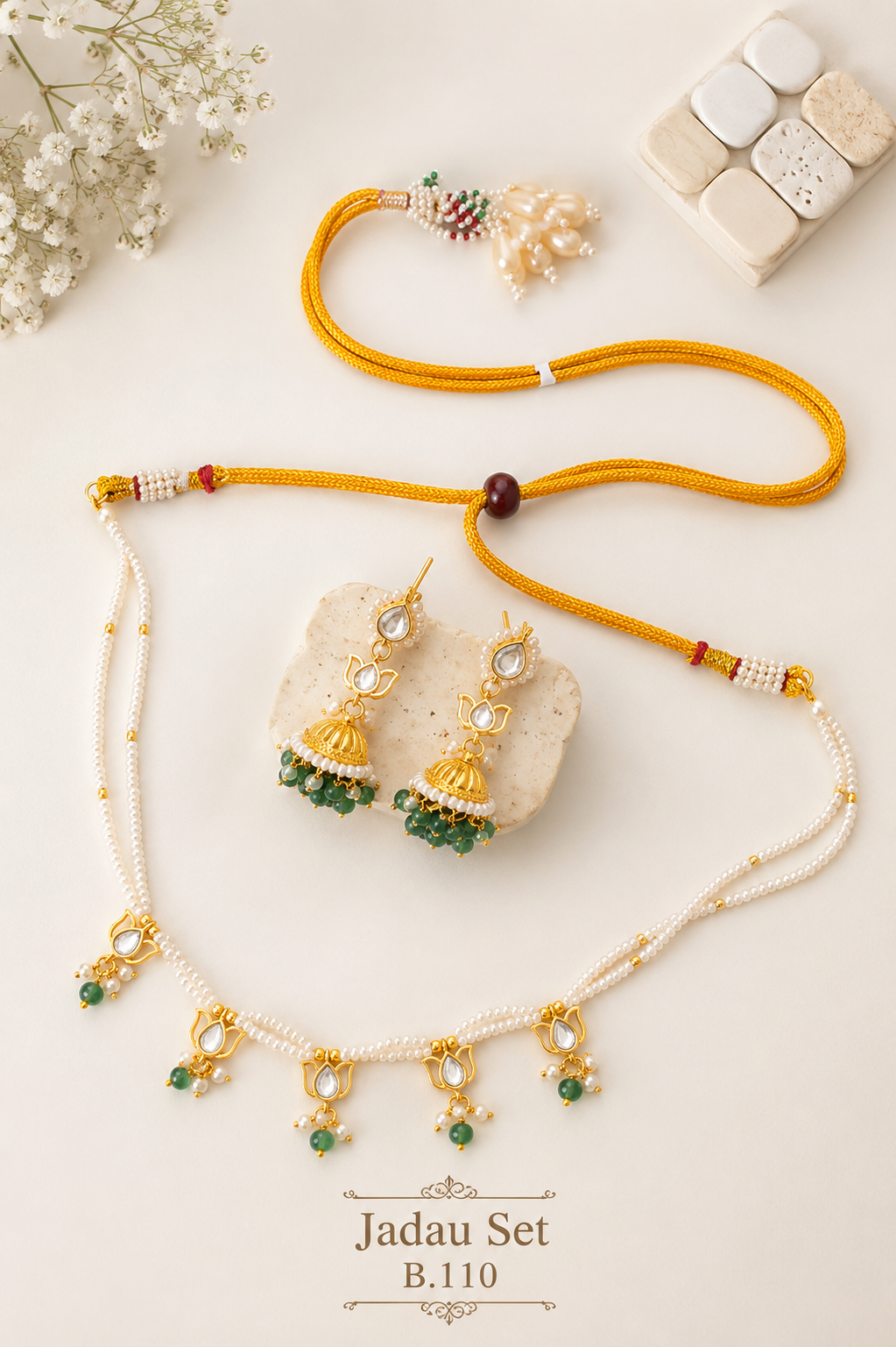 Pachi Kundan/ Jadau Necklace Set