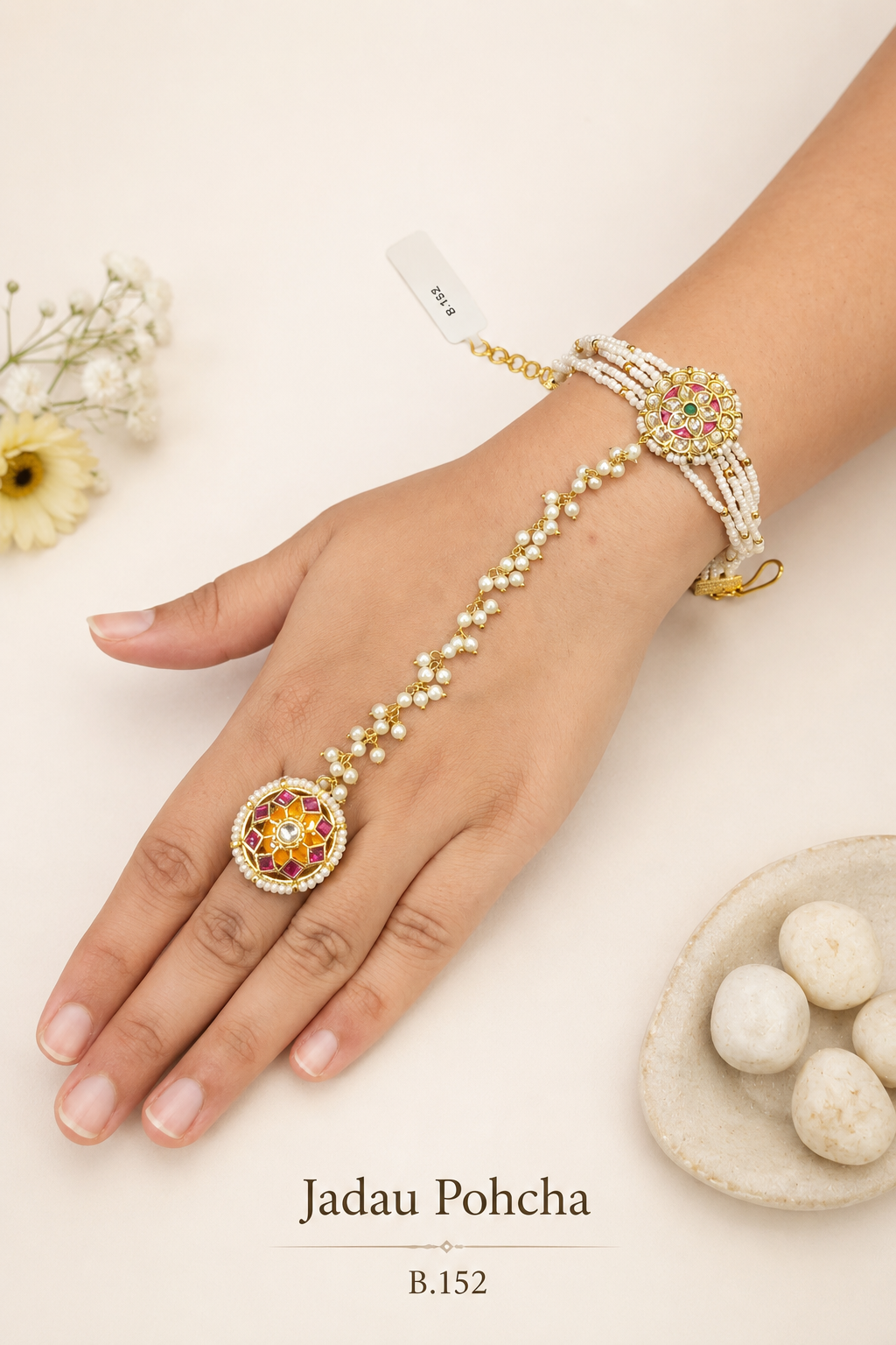 Pachi Kundan/ Jadau Hath Phool [Pohcha]