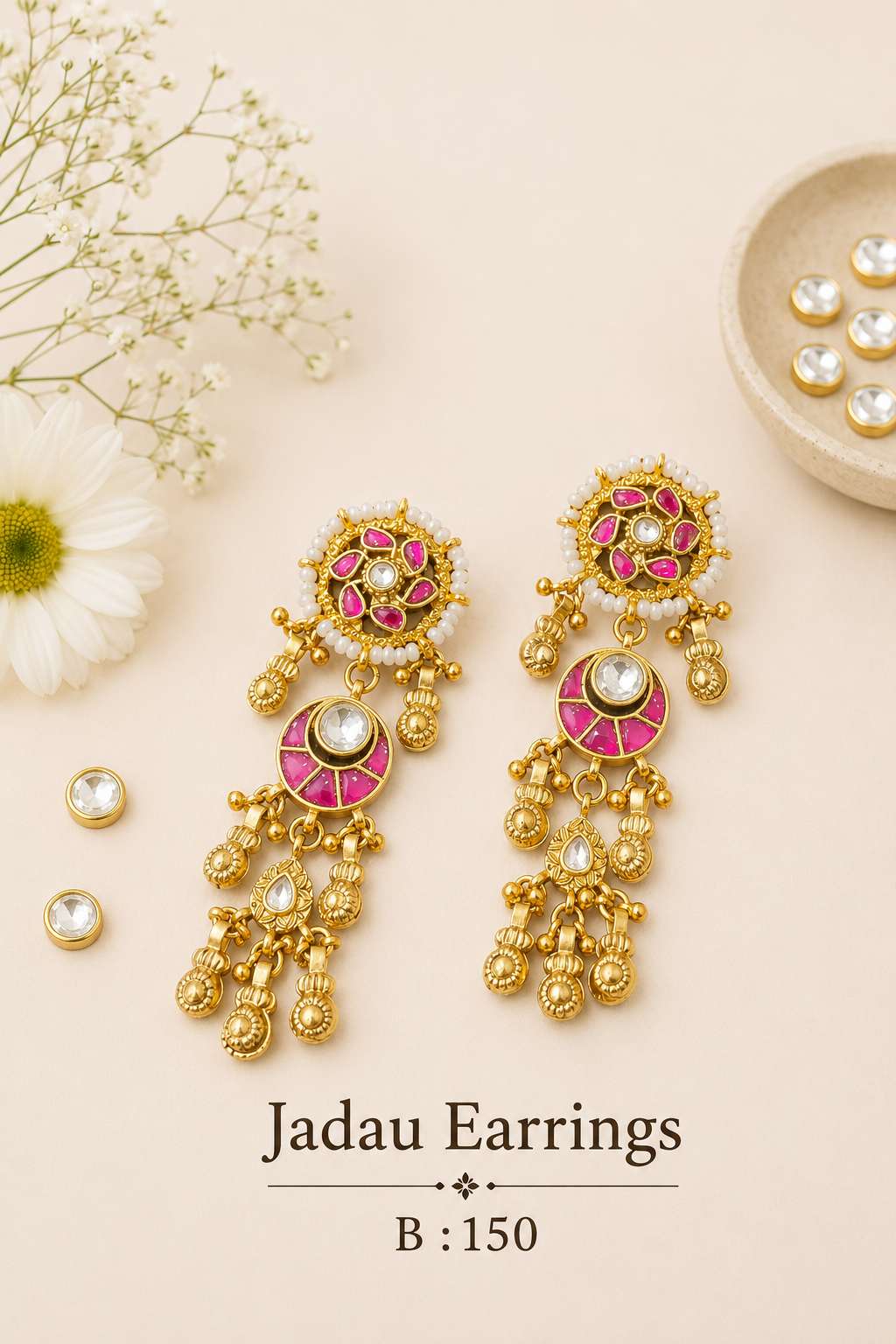 Pachi Kundan/ Jadau Earrings
