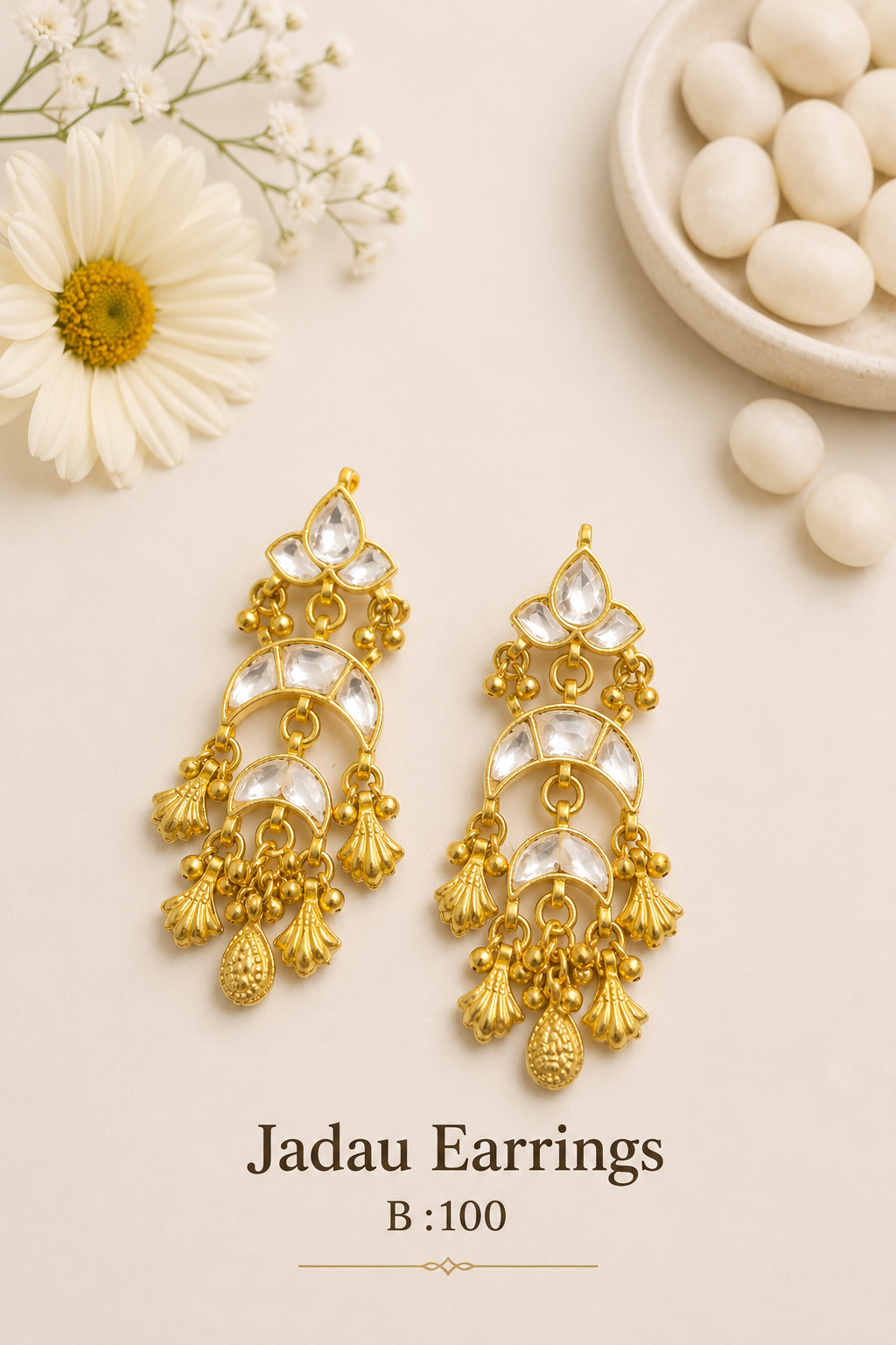 Pachi Kundan/ Jadau Earrings