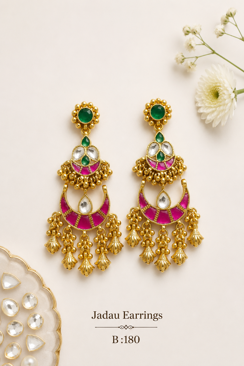 Pachi Kundan/ Jadau Earrings